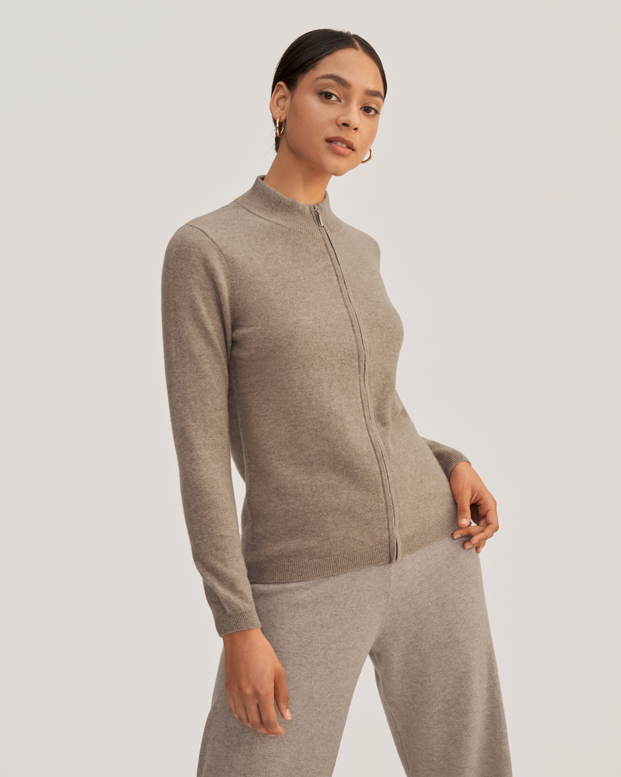 Cashmere discount zipper cardigan