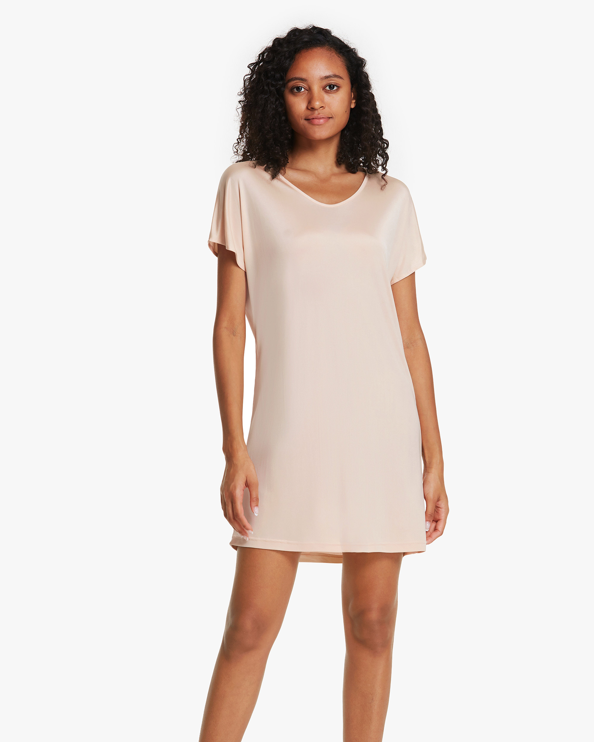 White silk cheap t shirt dress