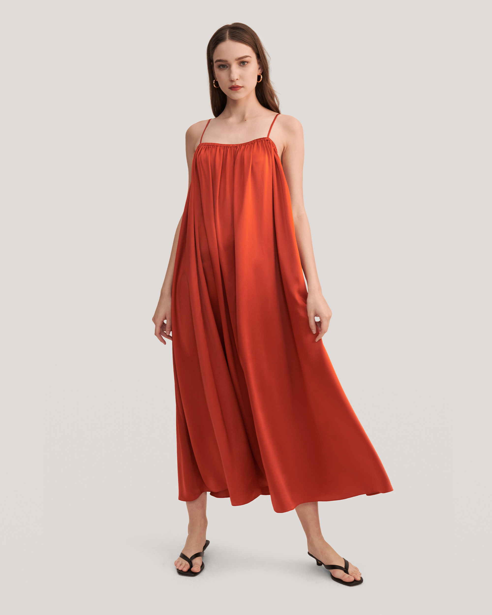 Red cami 2024 maxi dress