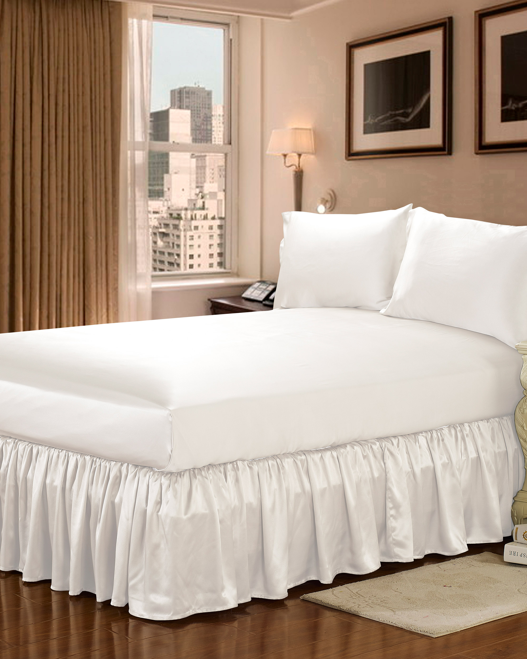 Silk bed skirt clearance queen