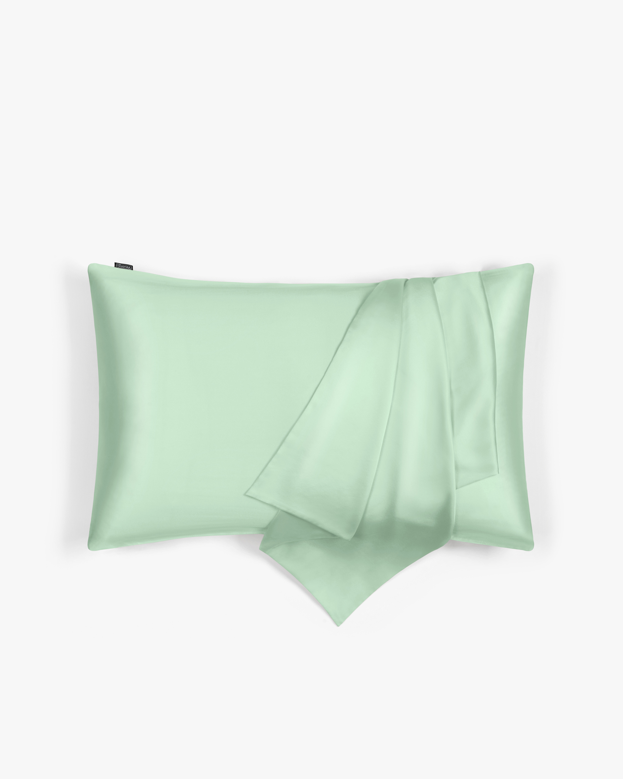 White and outlet green silk pillowcase