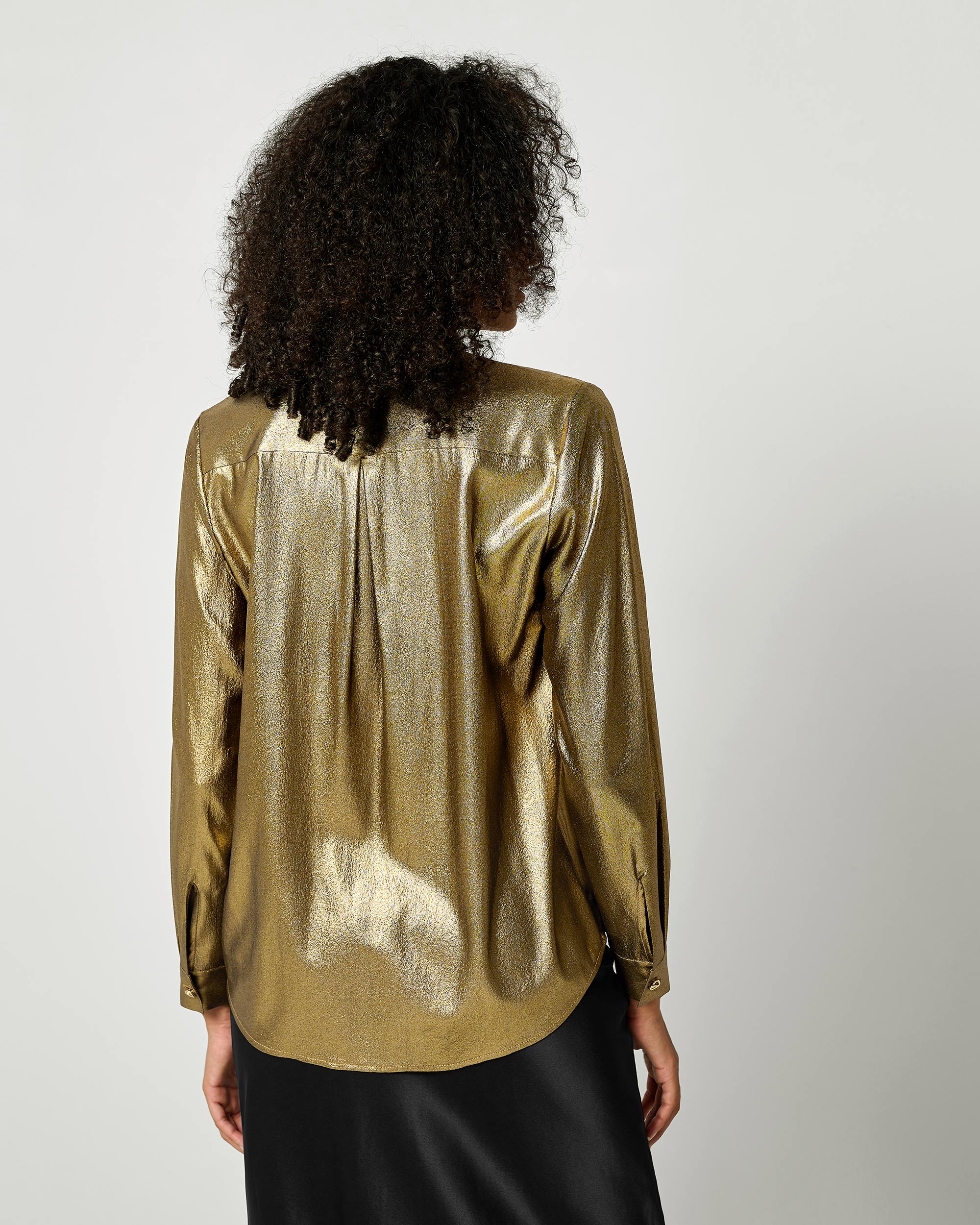 LILYSHEENA™ | Vintage Classic Bronze Silk Shirt