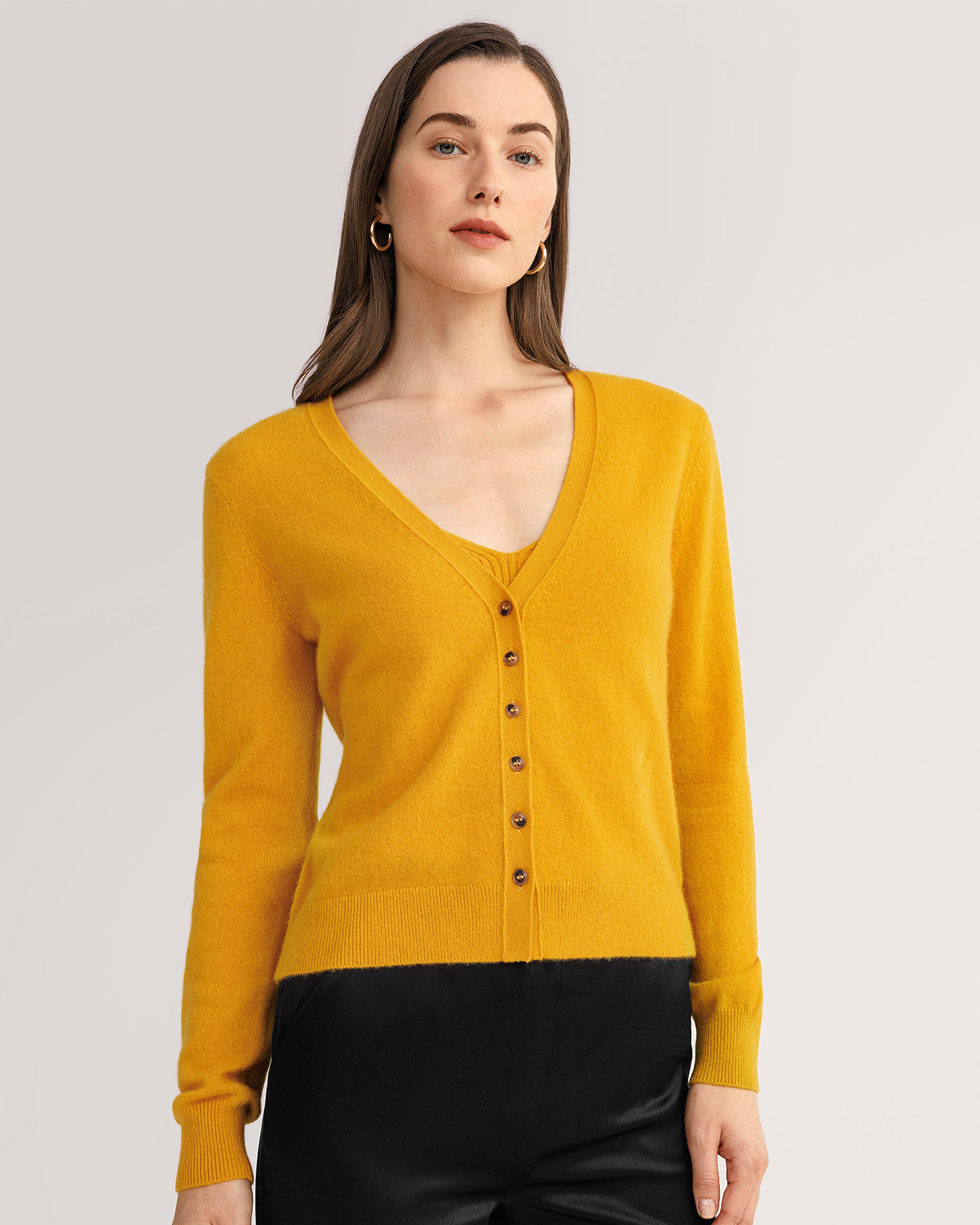 Cashmere Knitted V-neck Cardigan