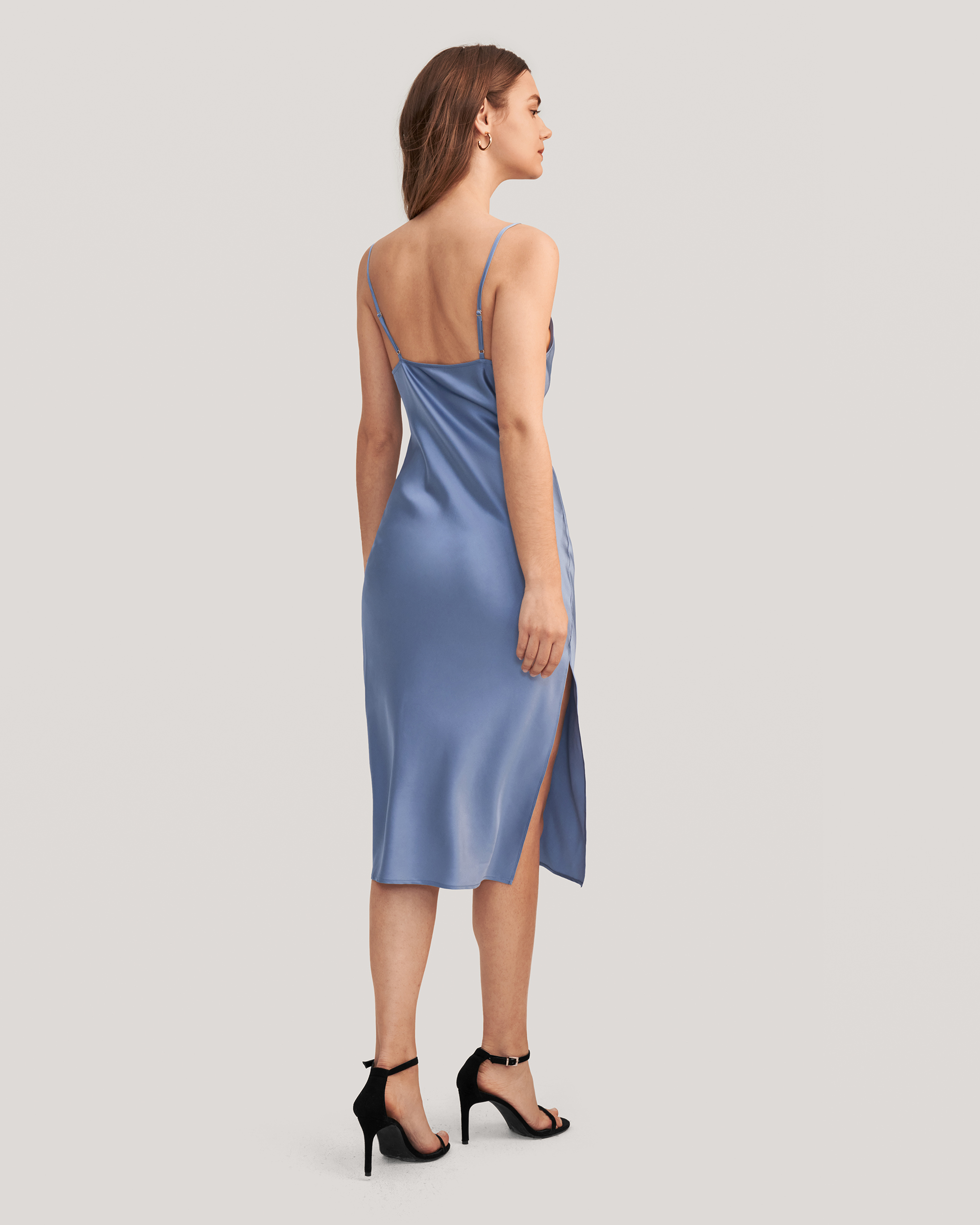 Cowl silk 2025 slip dress