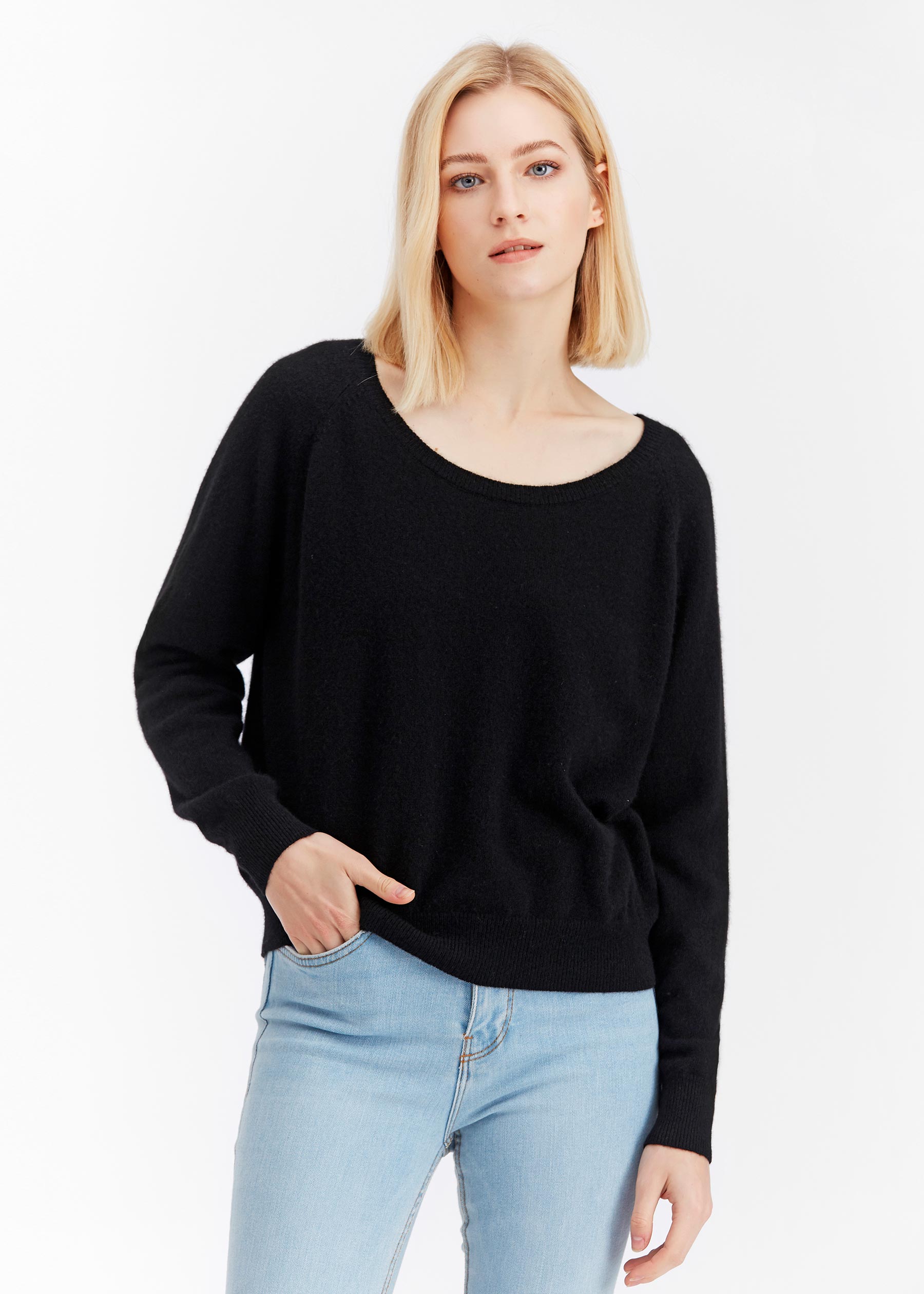 Black scoop neck outlet jumper