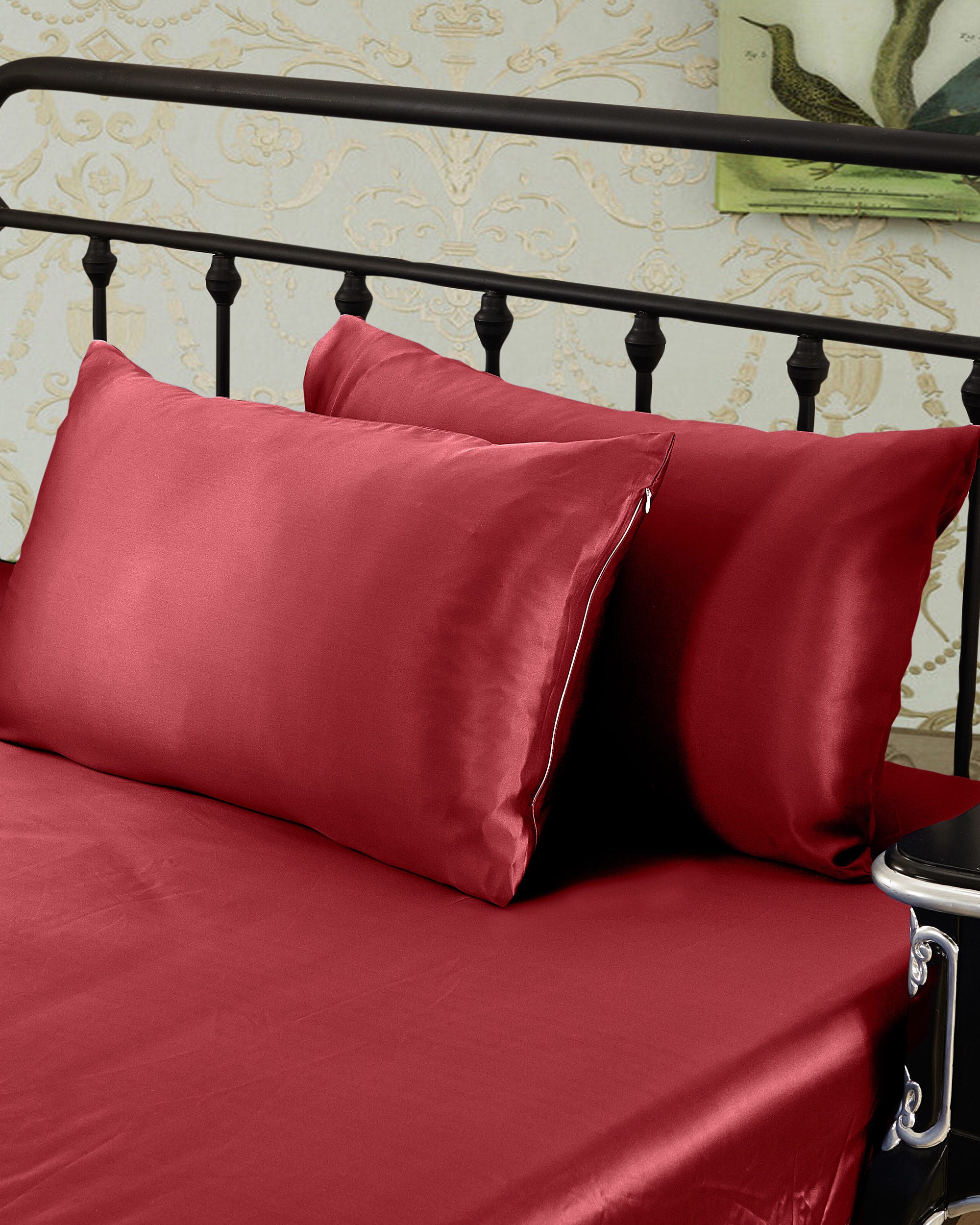 Satin pillowcase clearance with hidden zipper