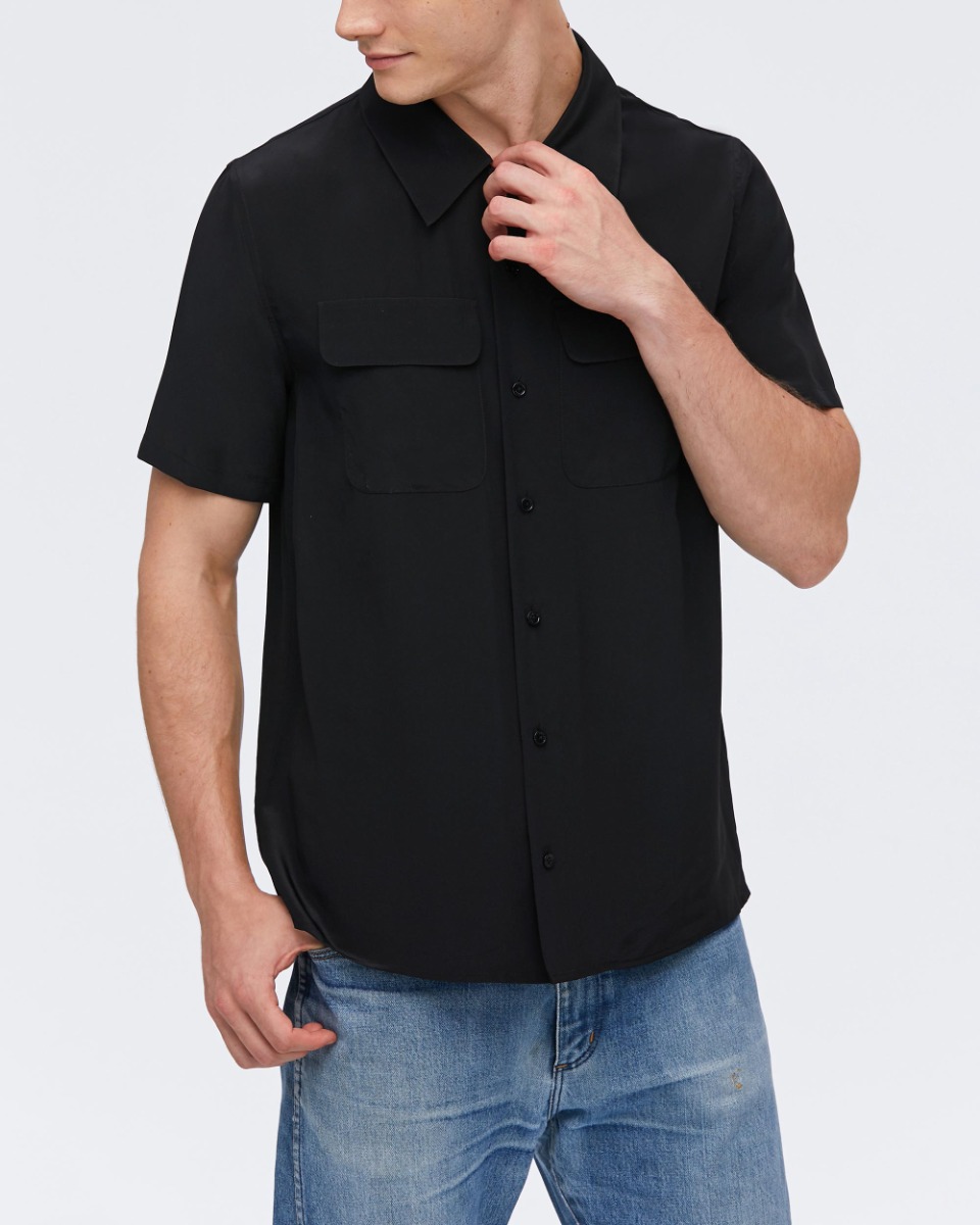 Silk short clearance sleeve button down