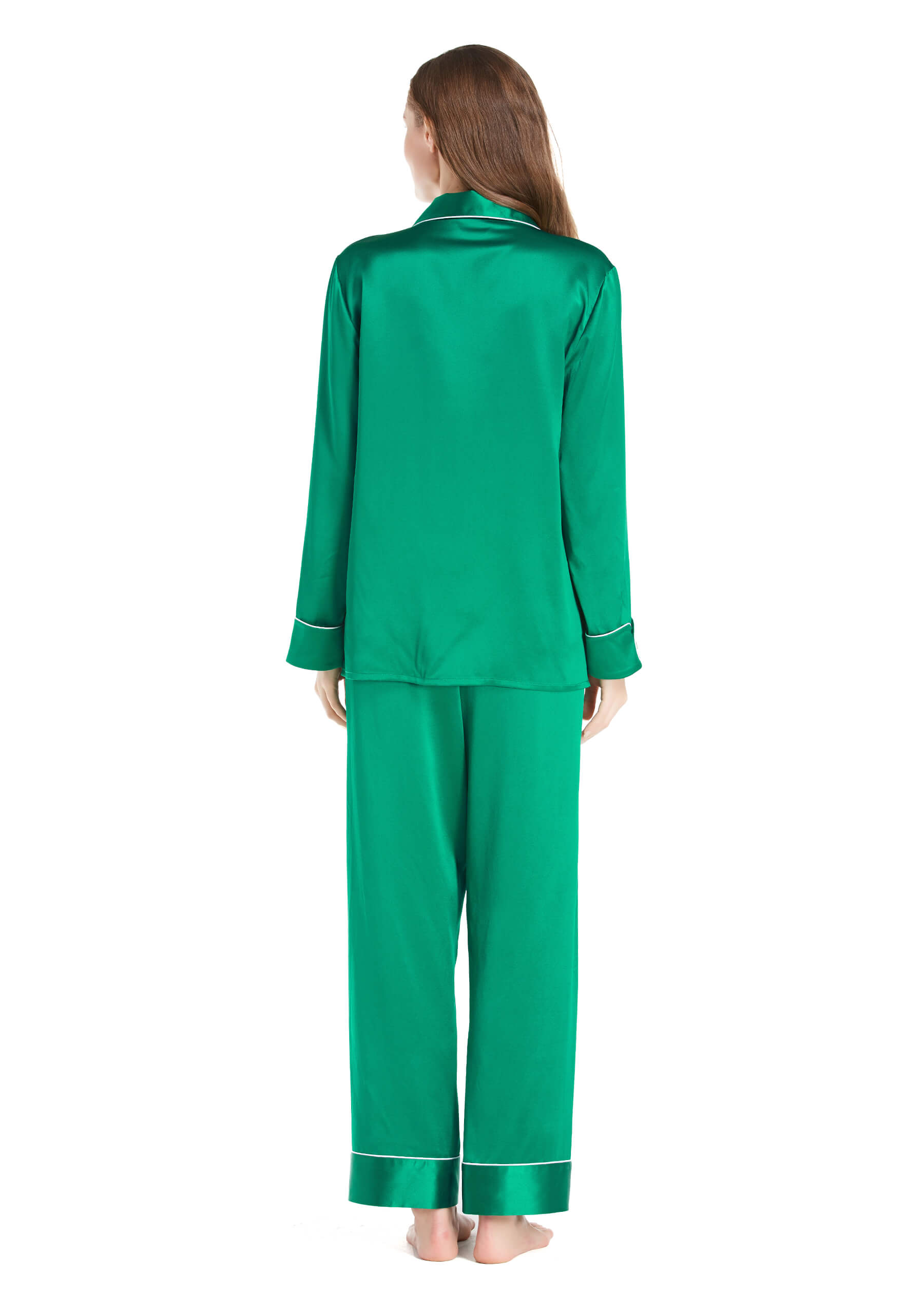 Green silk pyjama online set