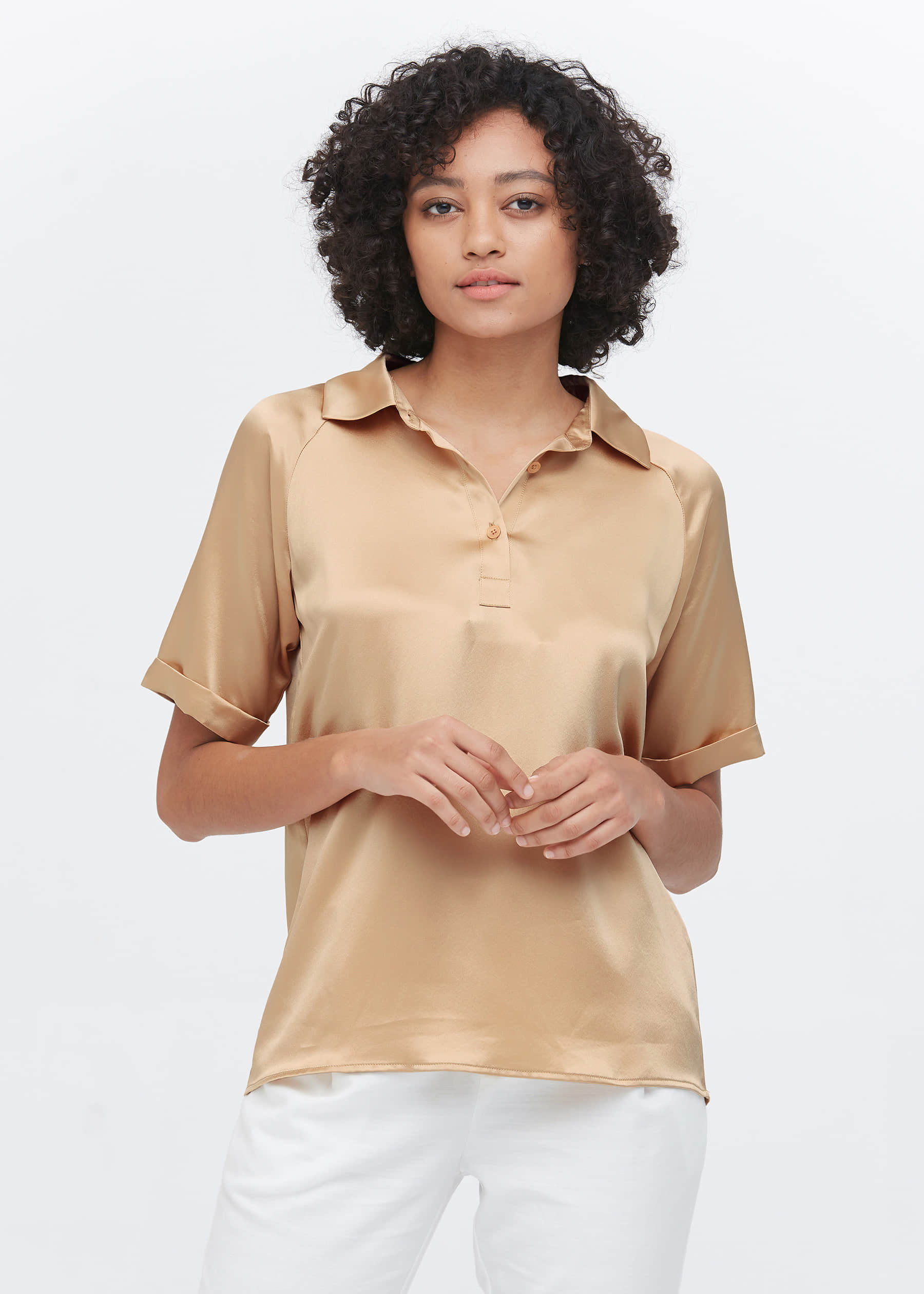 Silk polo sales shirts womens