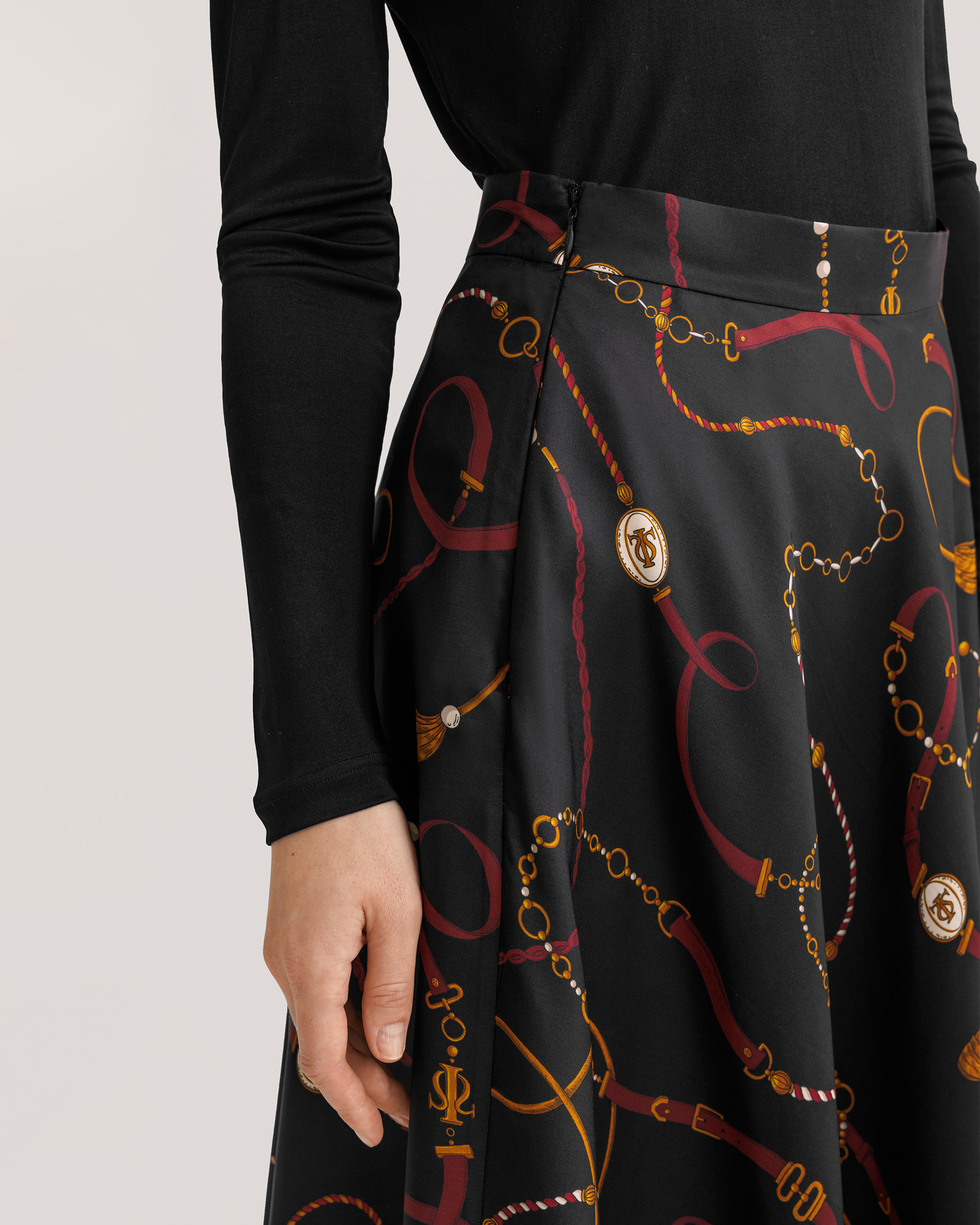 Louisville print flare skirt