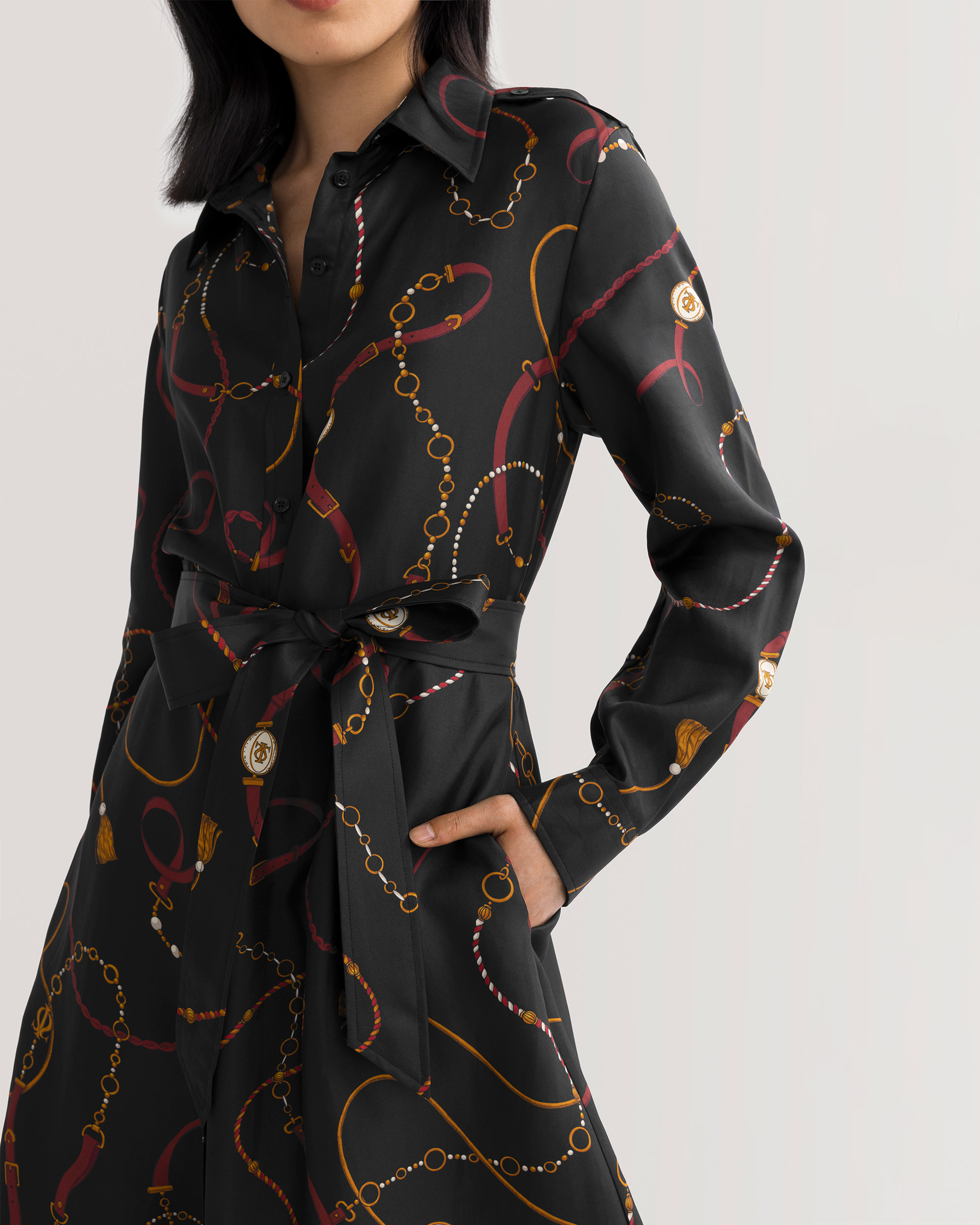 Louisville Print Trench Dress