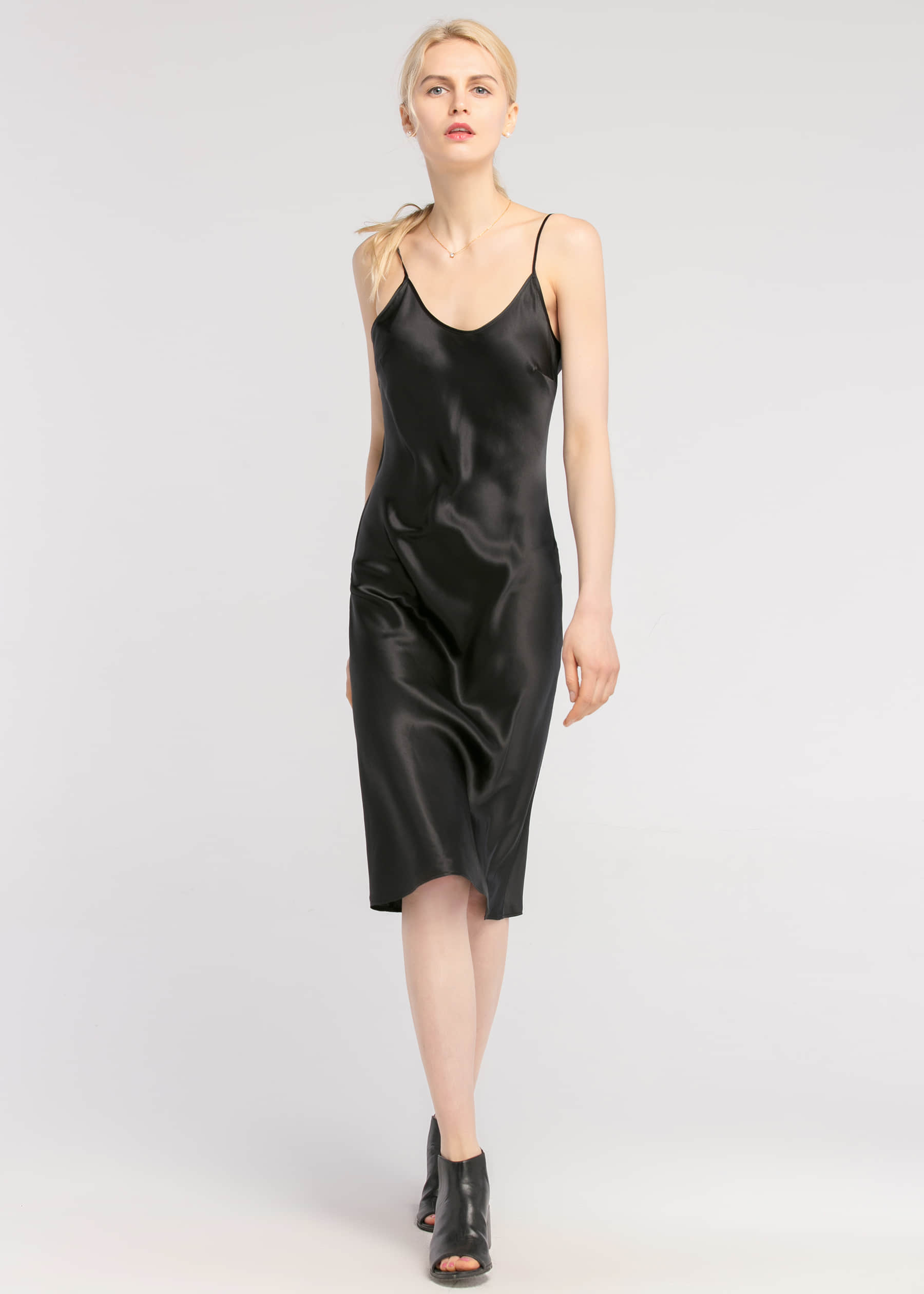 lily silk slip dress