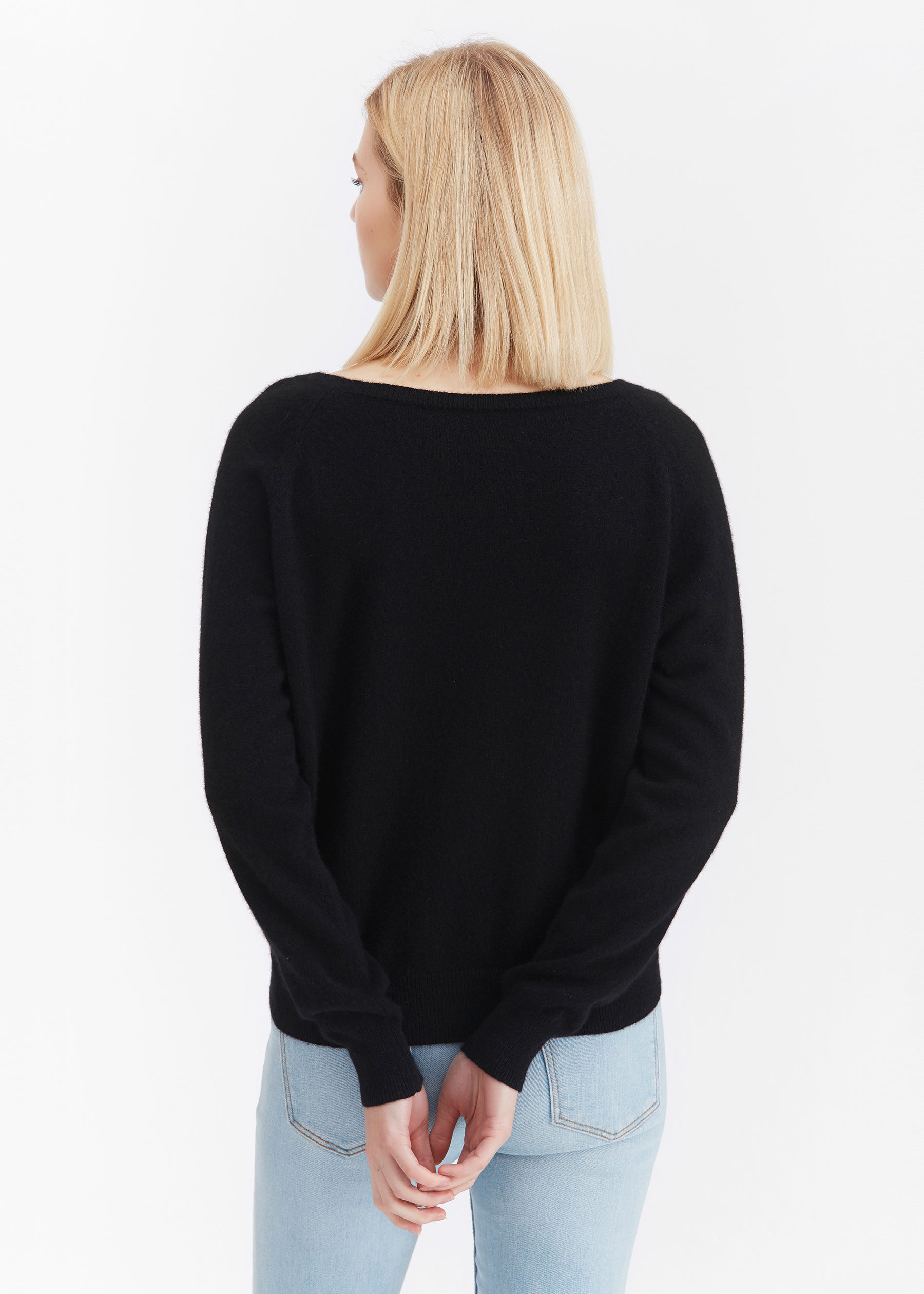 Scoop neck shop cashmere sweater