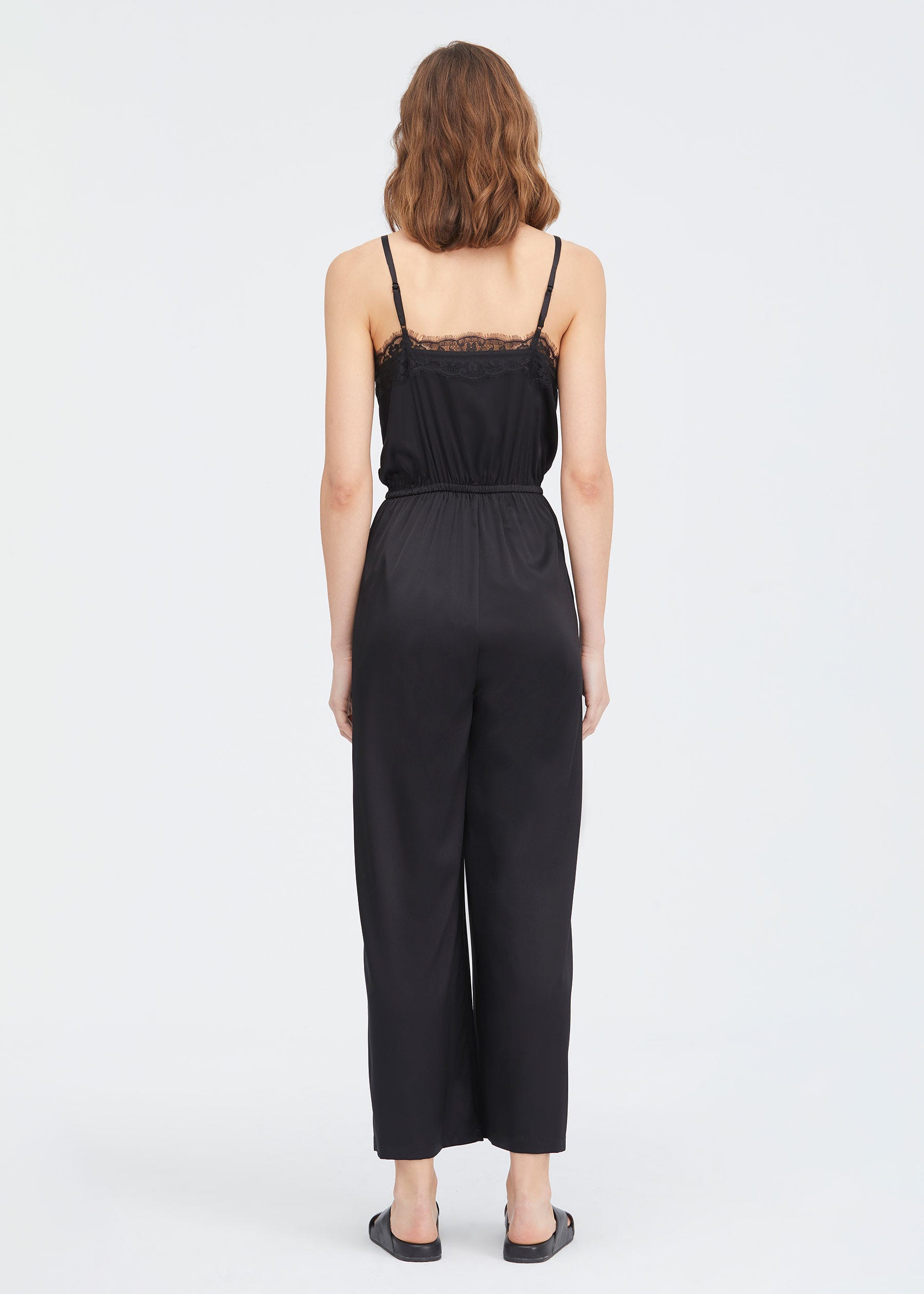 Clearance Lace Trimmed Silk Cami Jumpsuit M