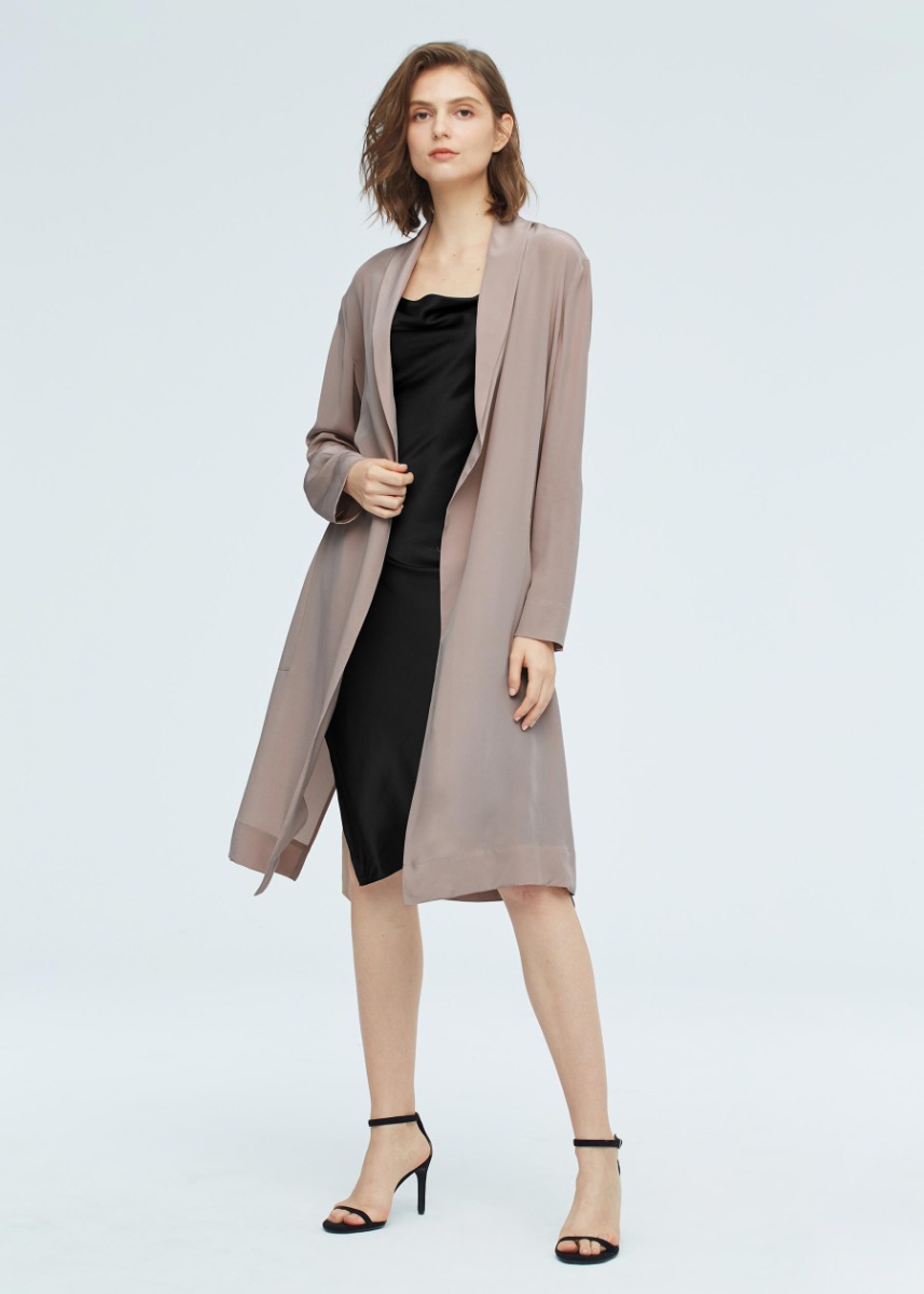 Sheath dress with duster on sale jacket