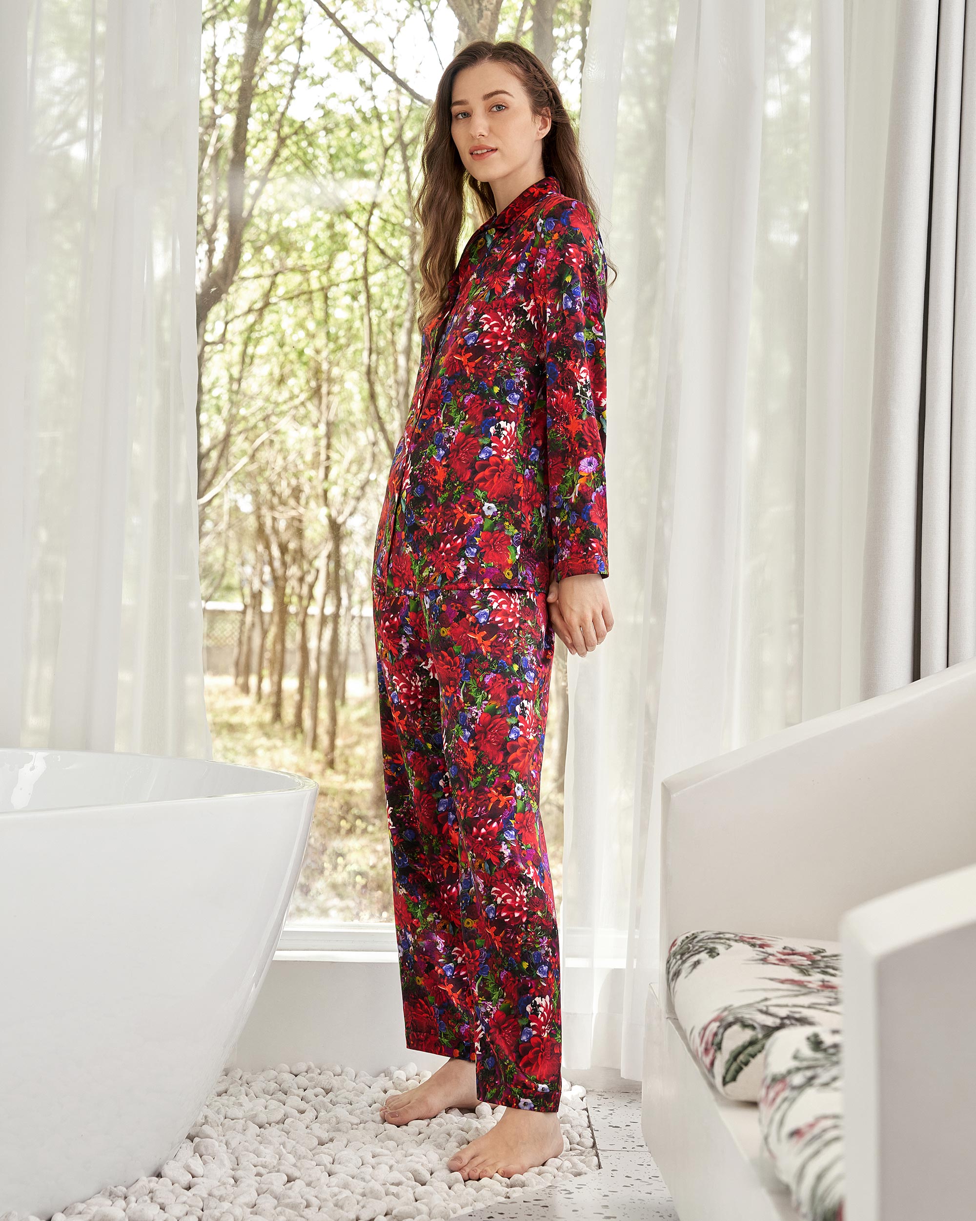 LILYSILK X Mika Ninagawa Dahlia Rose Pajama Set