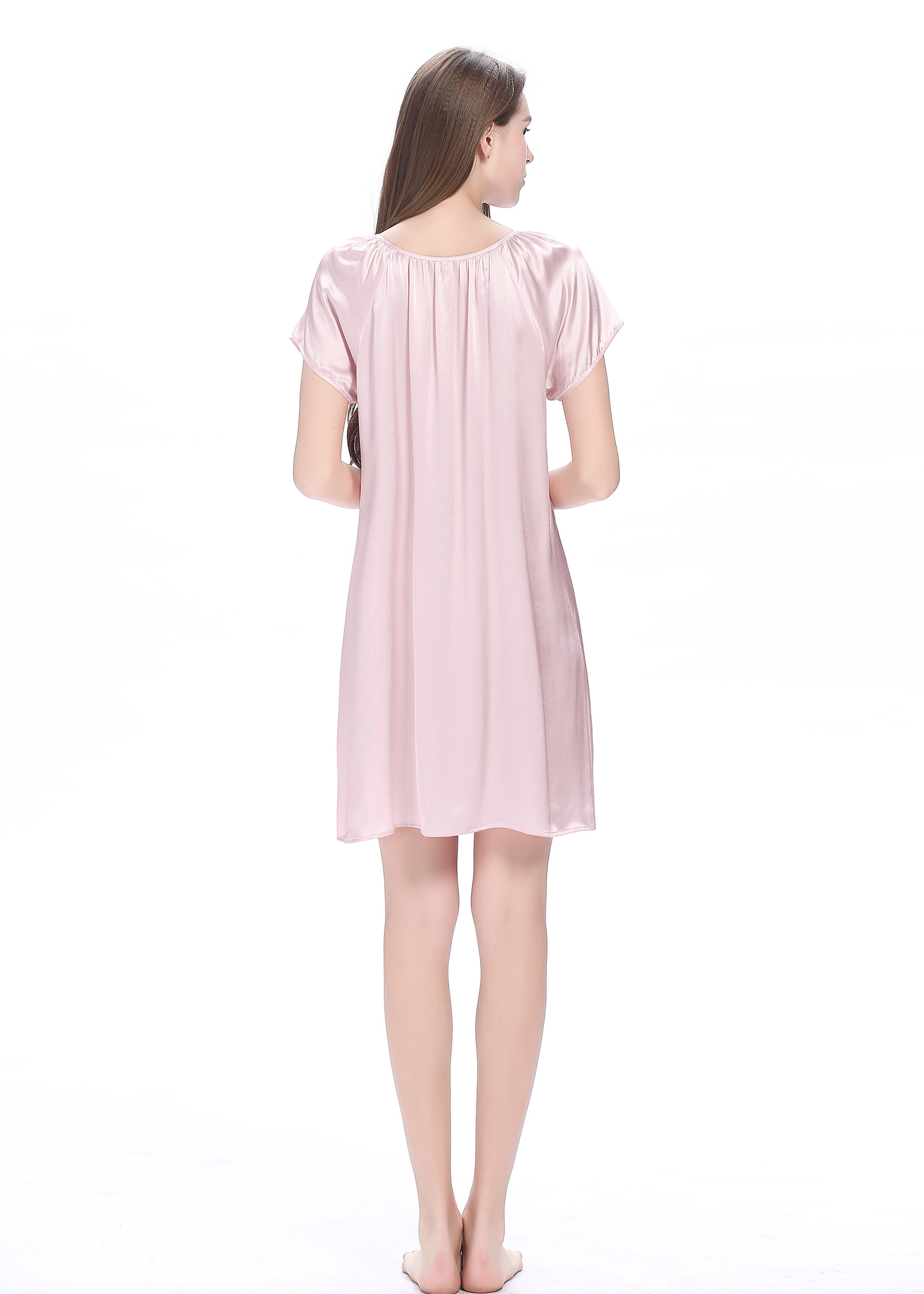 Short sleeve hotsell silk nightgown