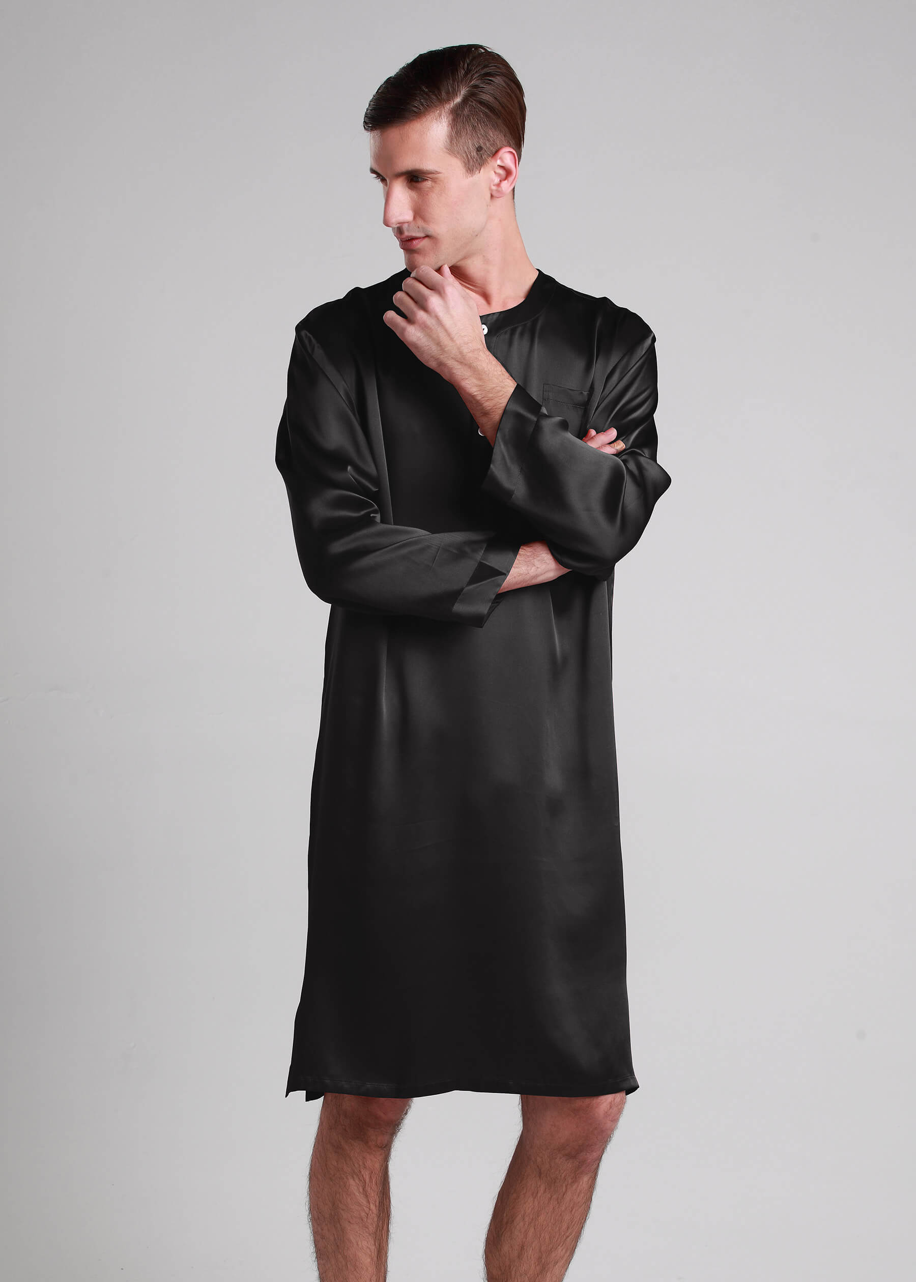 Buy Male Silk Robe Nightwear Long Sleeved 22MM