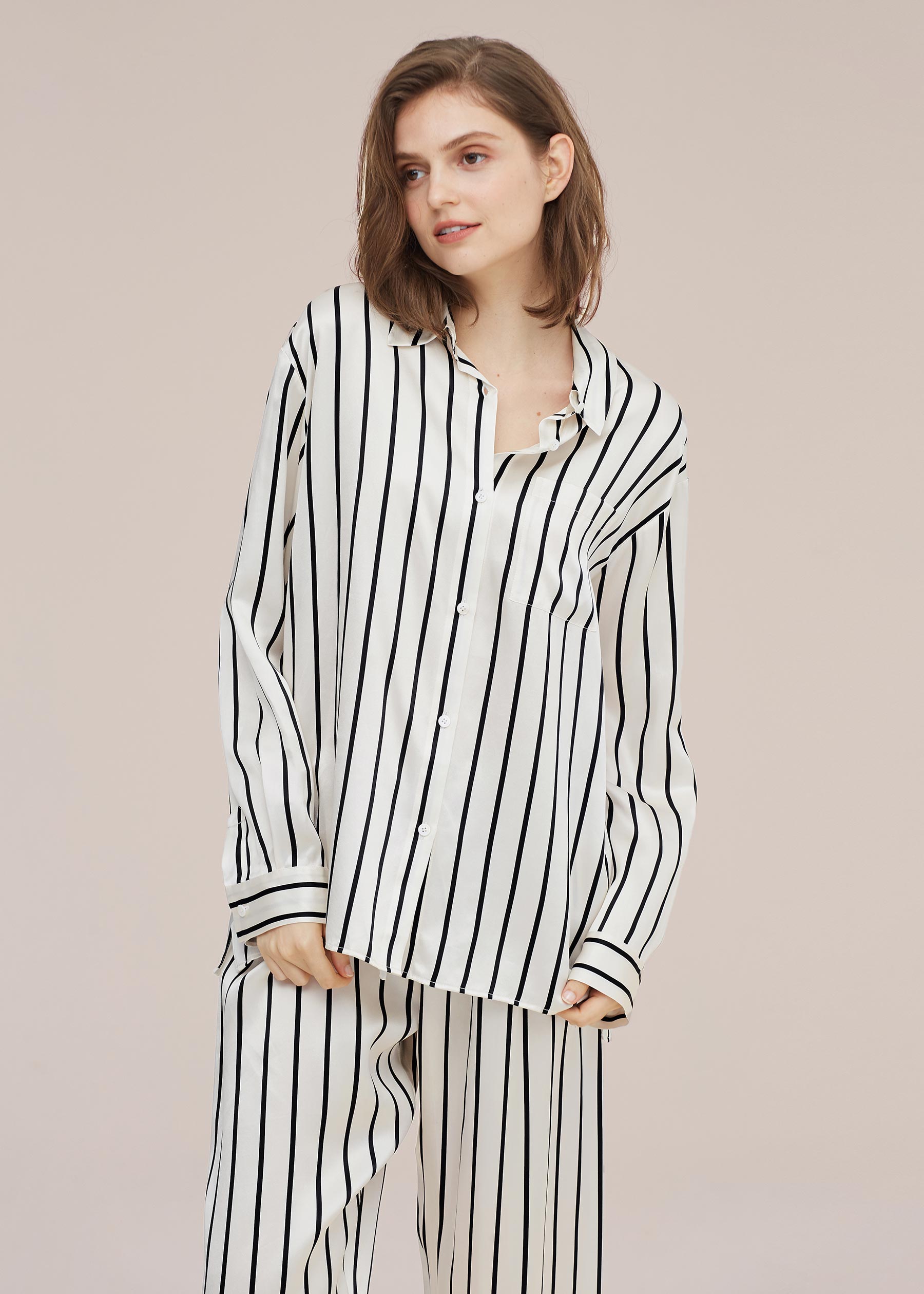 striped silk pajamas