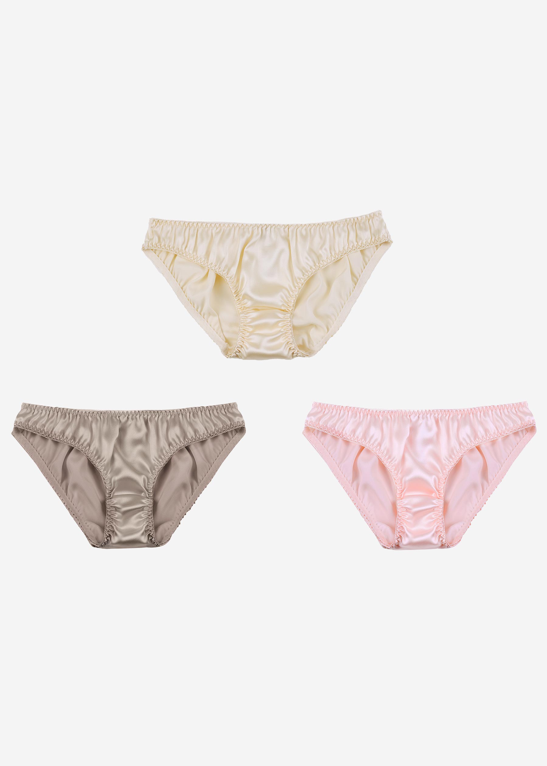 Sexy Feminine Silk Bikini Panties 3 Pack