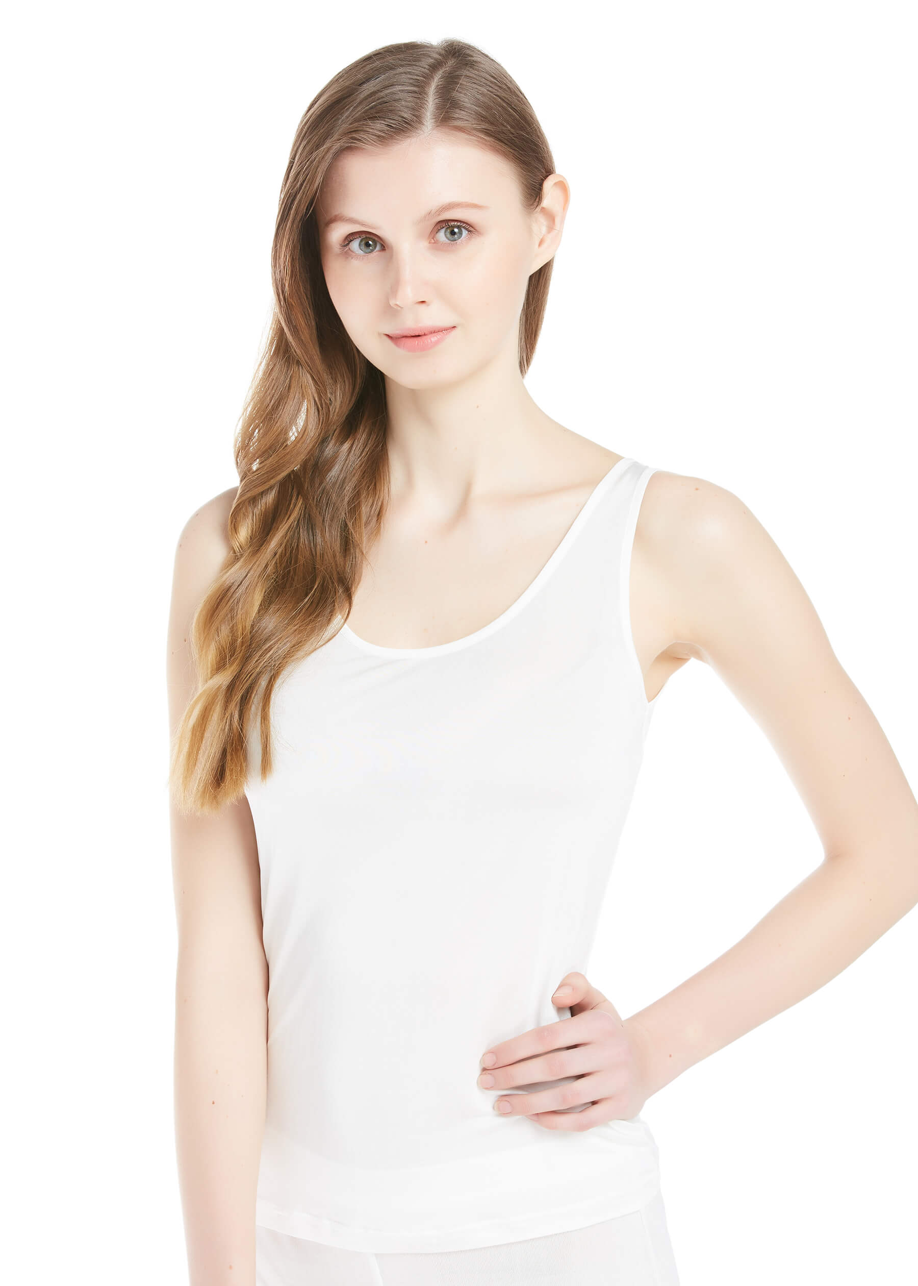 Silk knit tank sales top