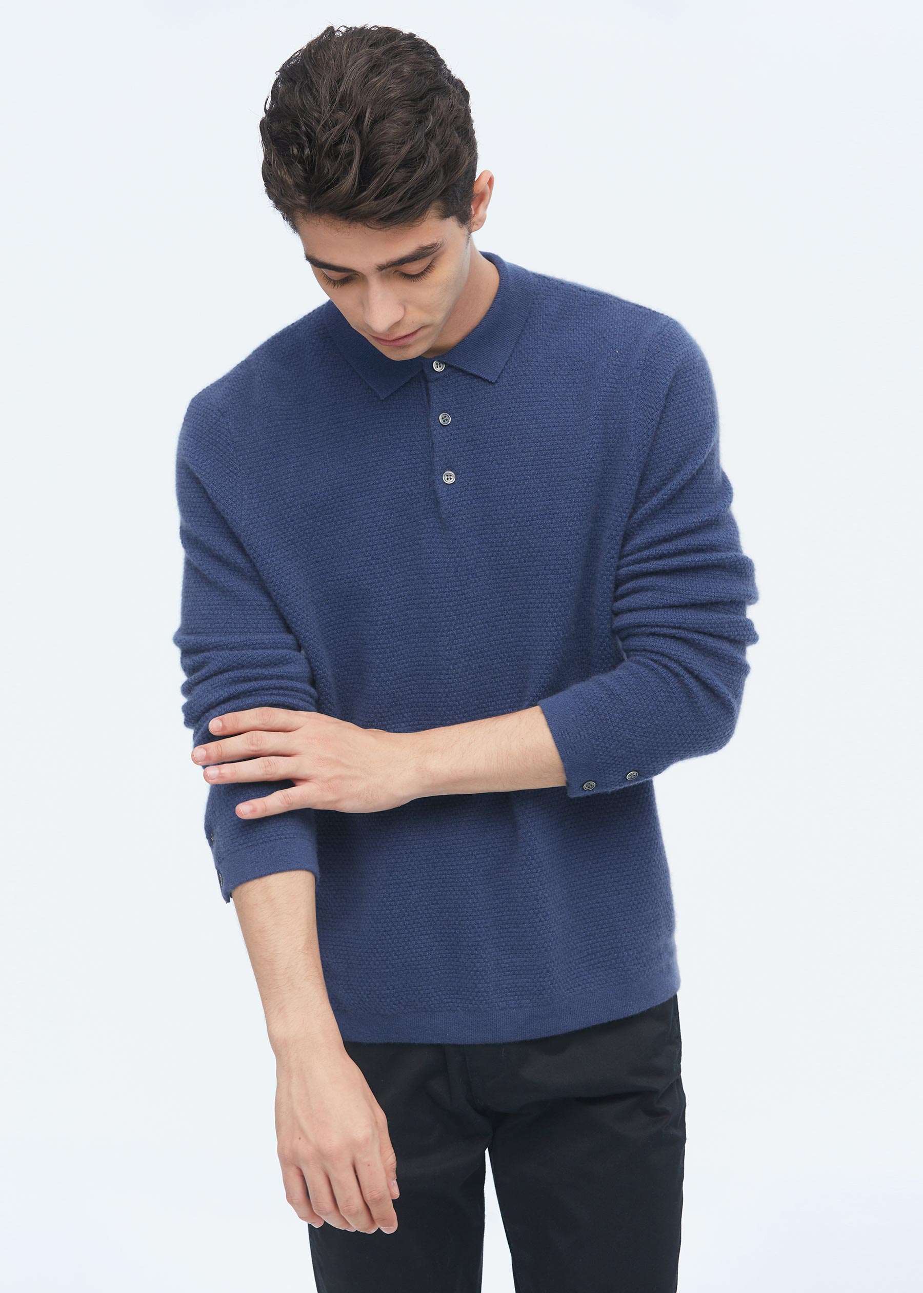 Cashmere polo sweater on sale mens