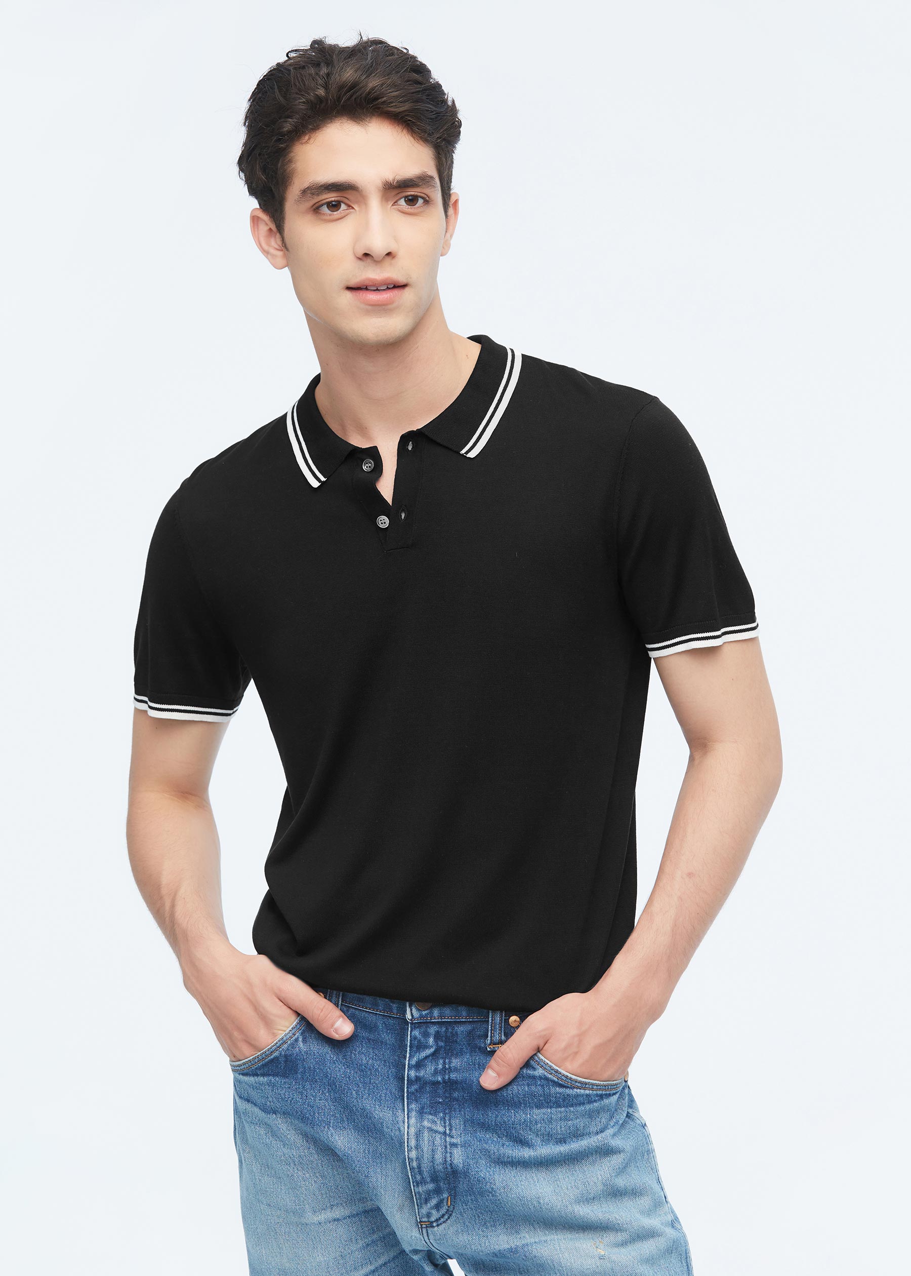 Polo en soie homme hot sale