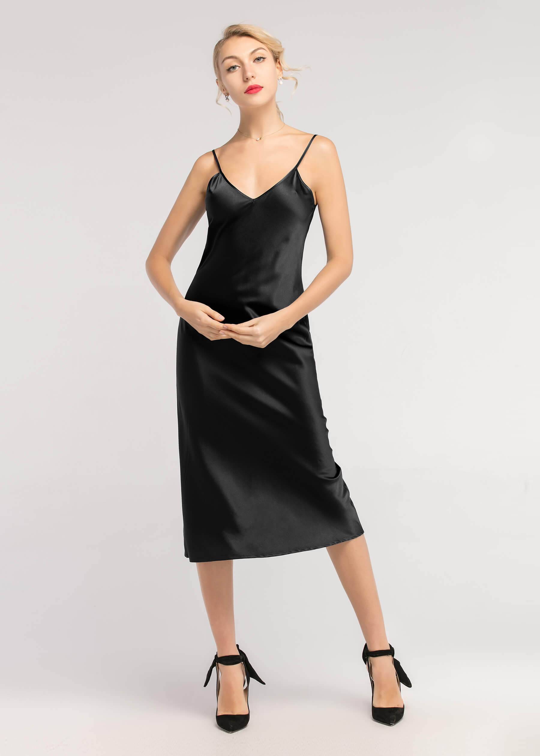 Silk cami best sale slip dress