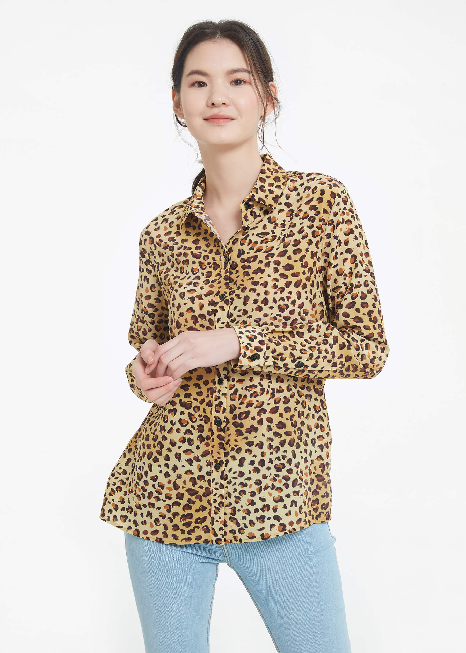 silk leopard shirt