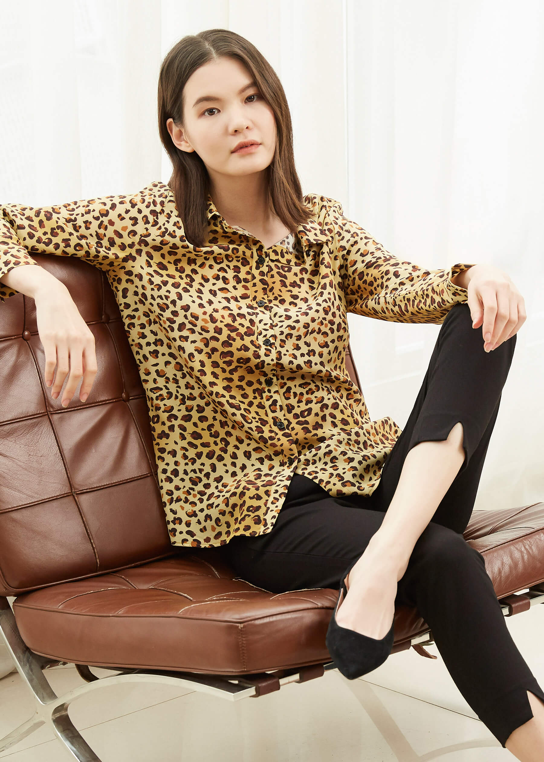 silk leopard shirt