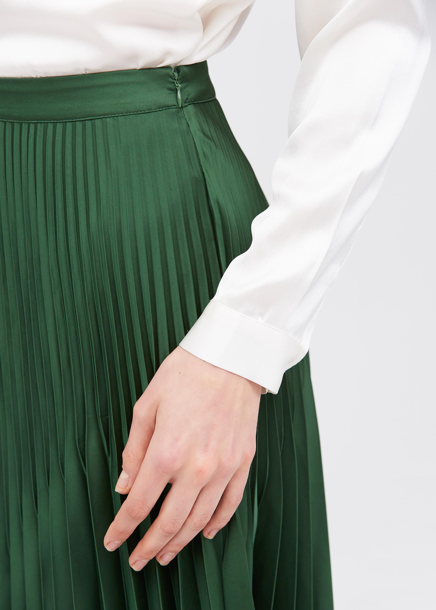 pleated silk skirts