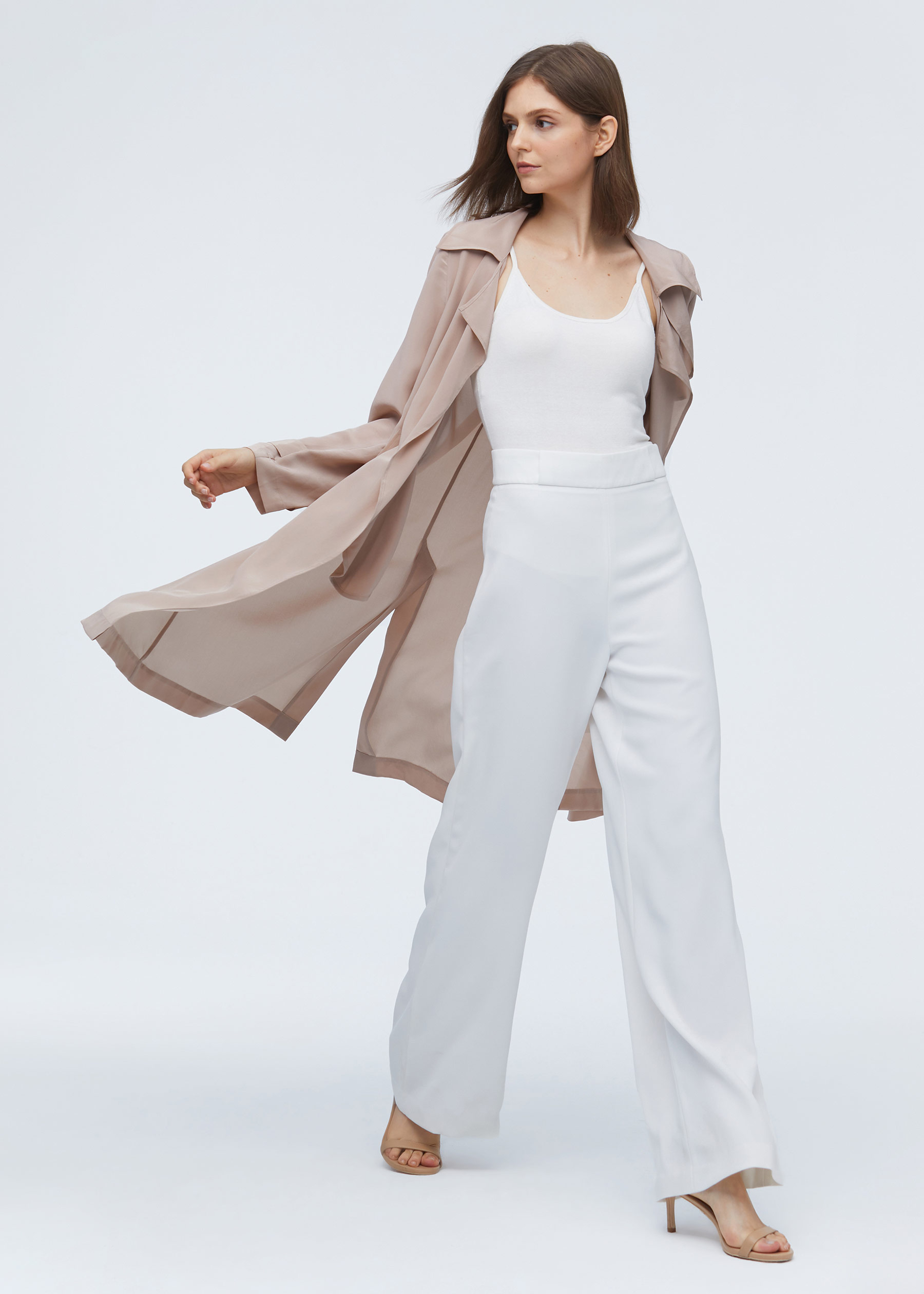 Silk trench coat outlet zara