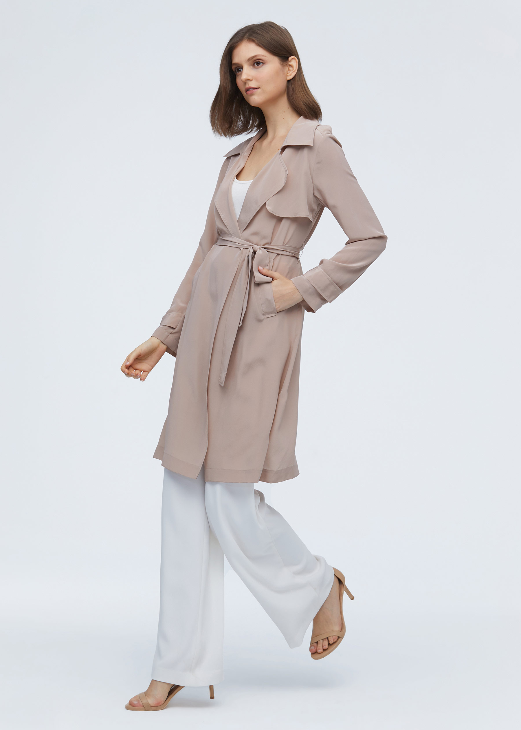 Flowy trench outlet coat