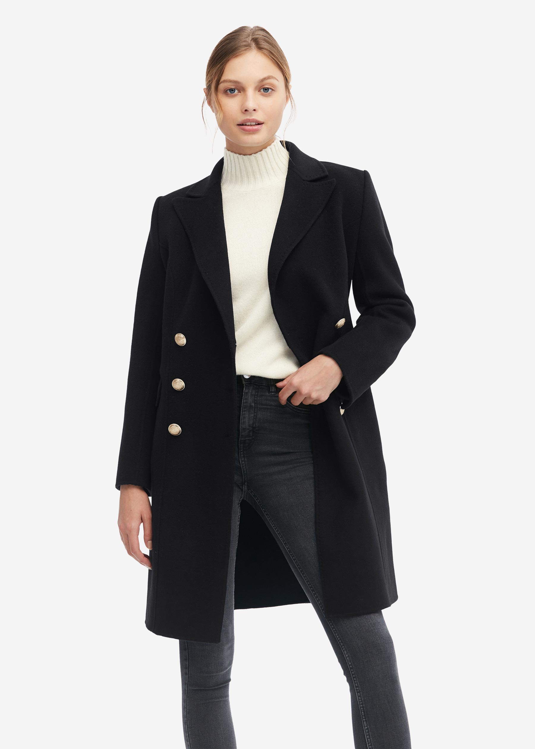 Military style wool outlet coat