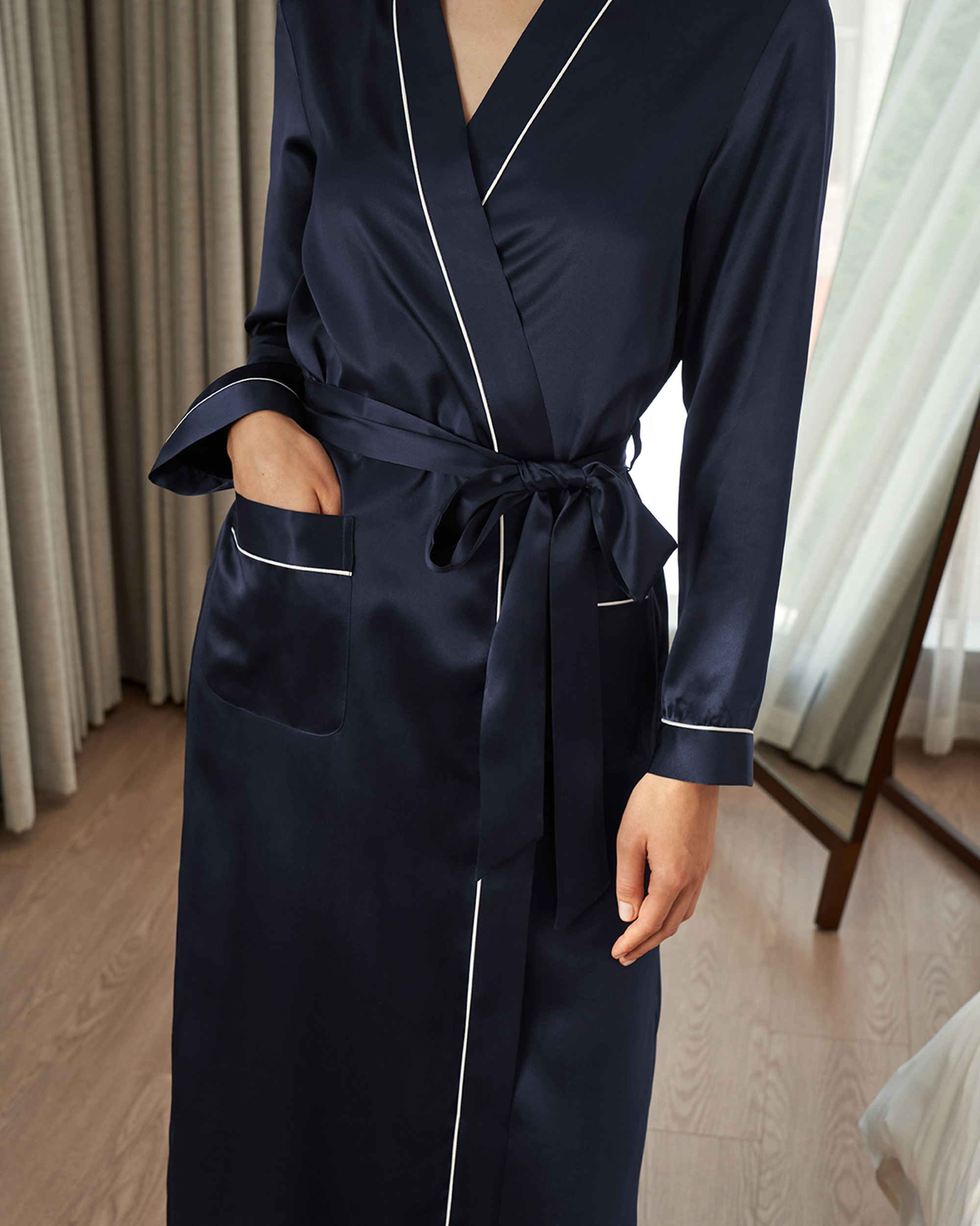 Ankle length sale silk robe