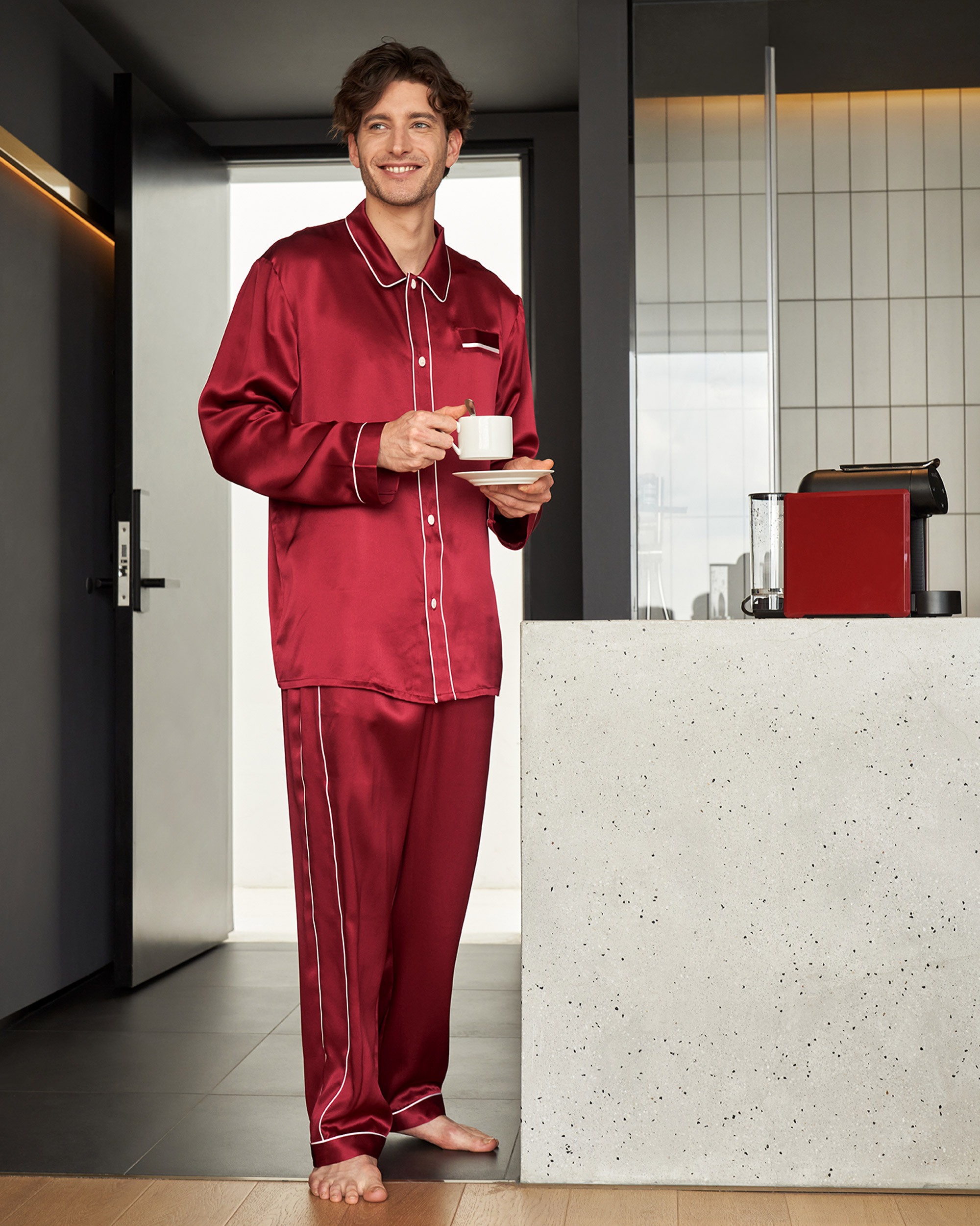 Washable silk pajamas discount mens