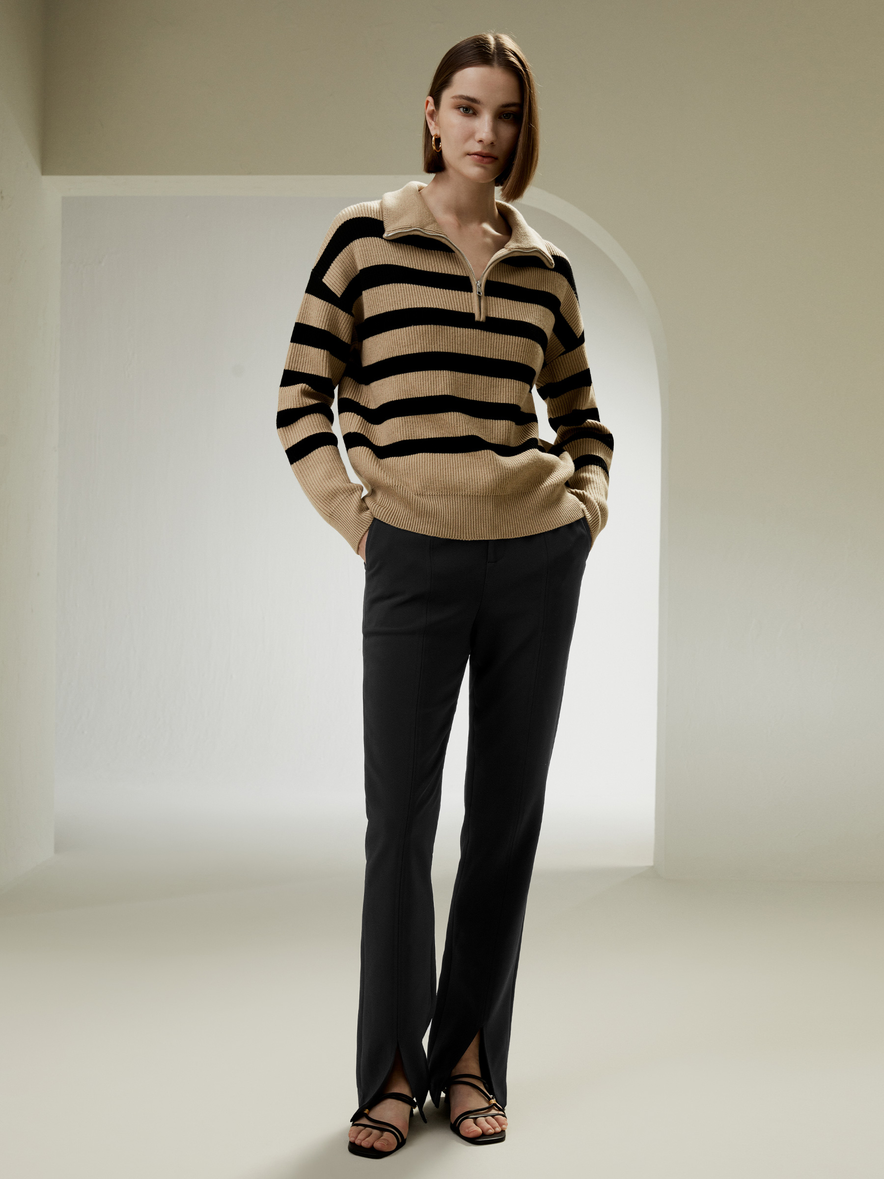 Quarter zip clearance wool pullover