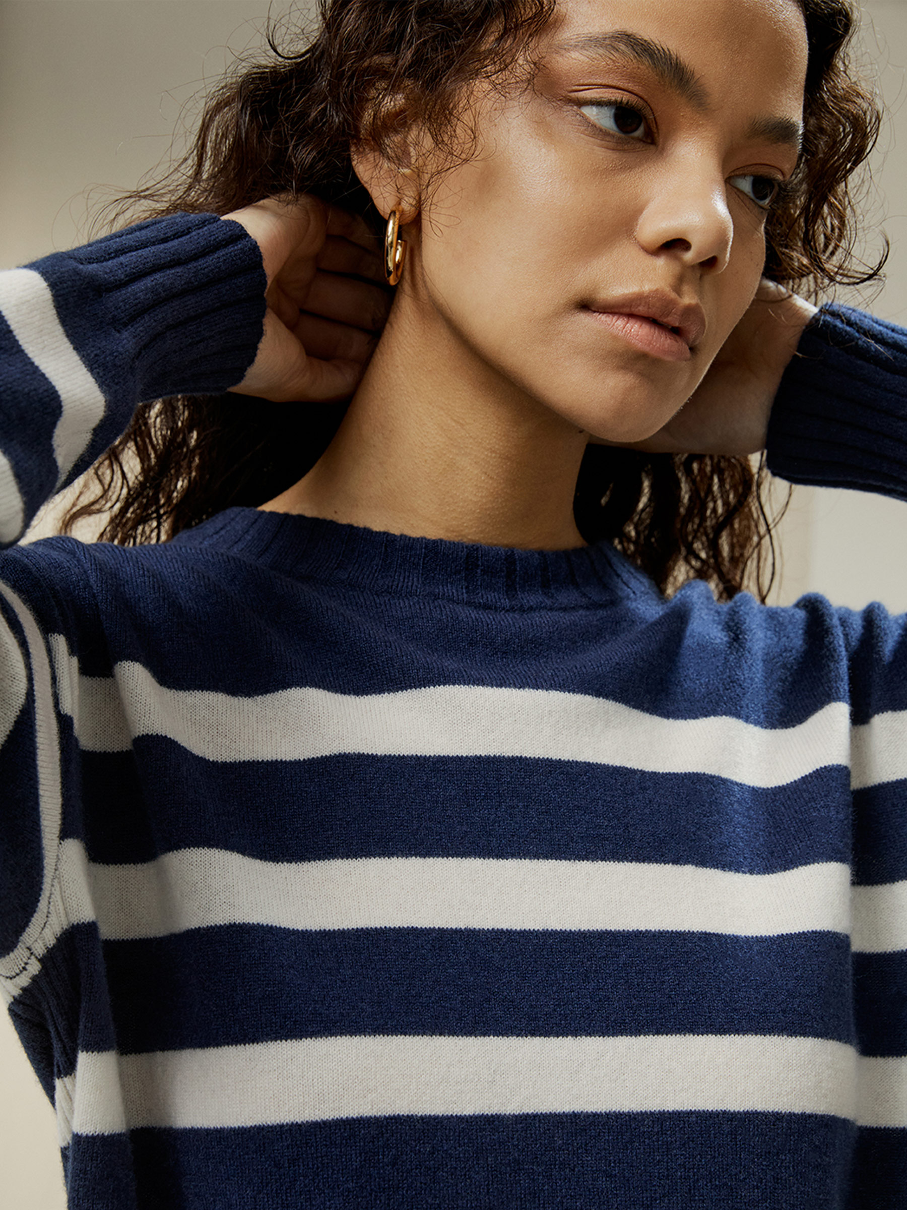 Ultra fine Merino Wool Breton Striped Sweater