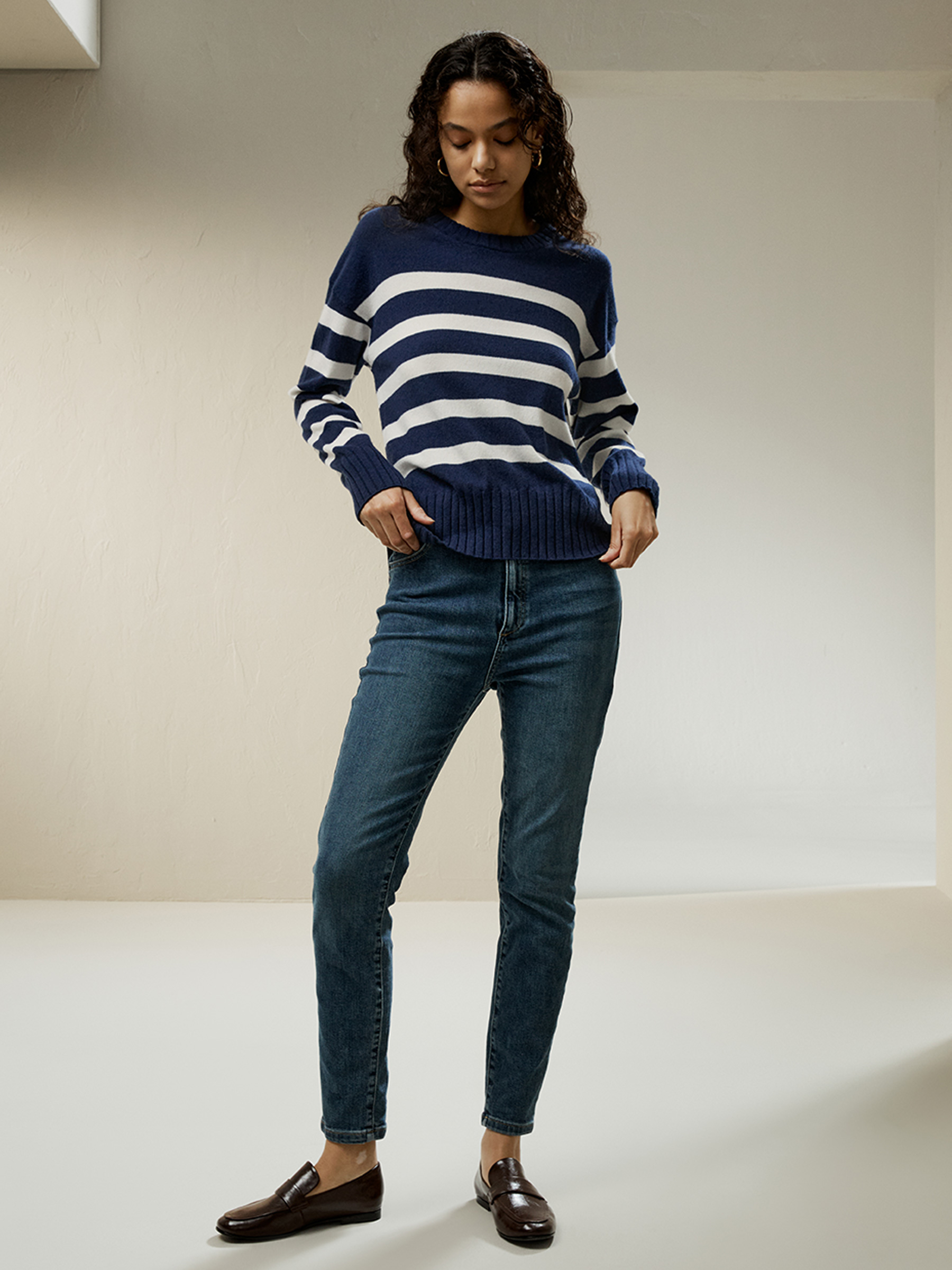 Striped sweater clearance shirt