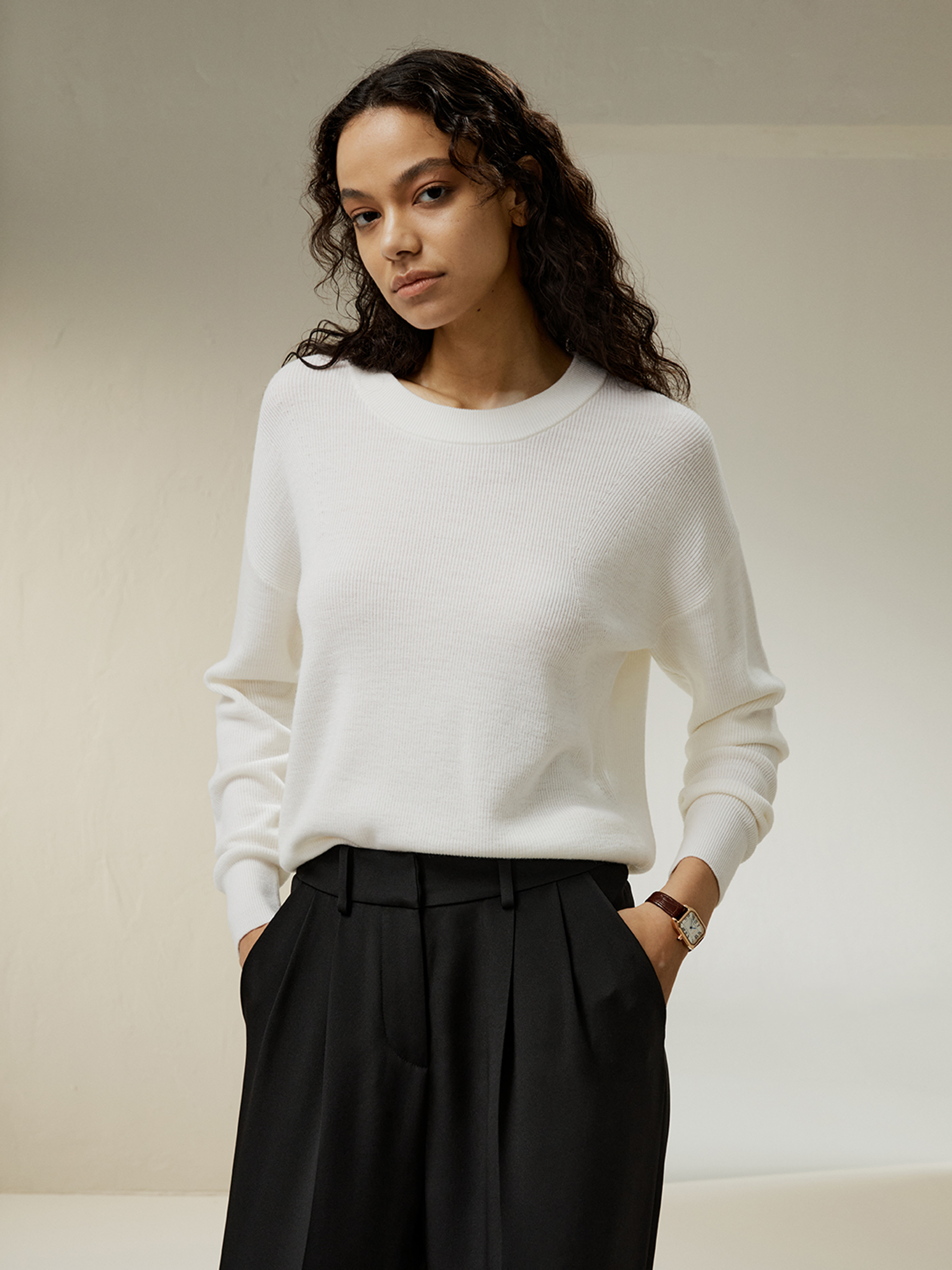 Ultra-fine Merino Wool Crewneck Sweater