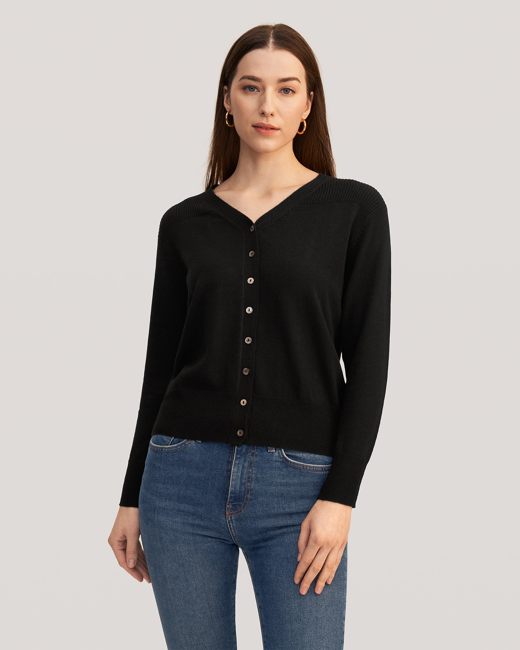 Black silk hotsell cardigan women's