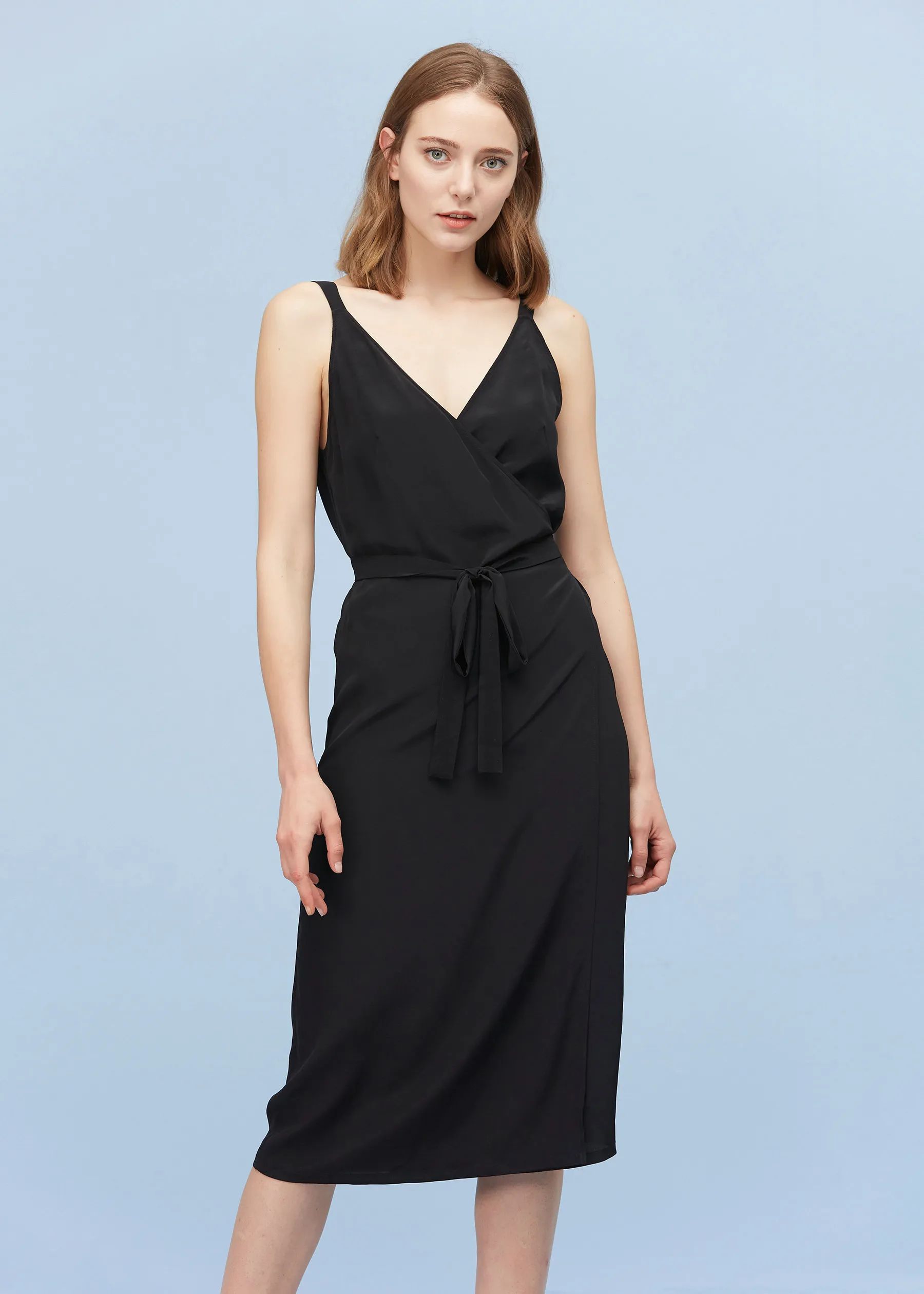 Sexy black wrap on sale dress