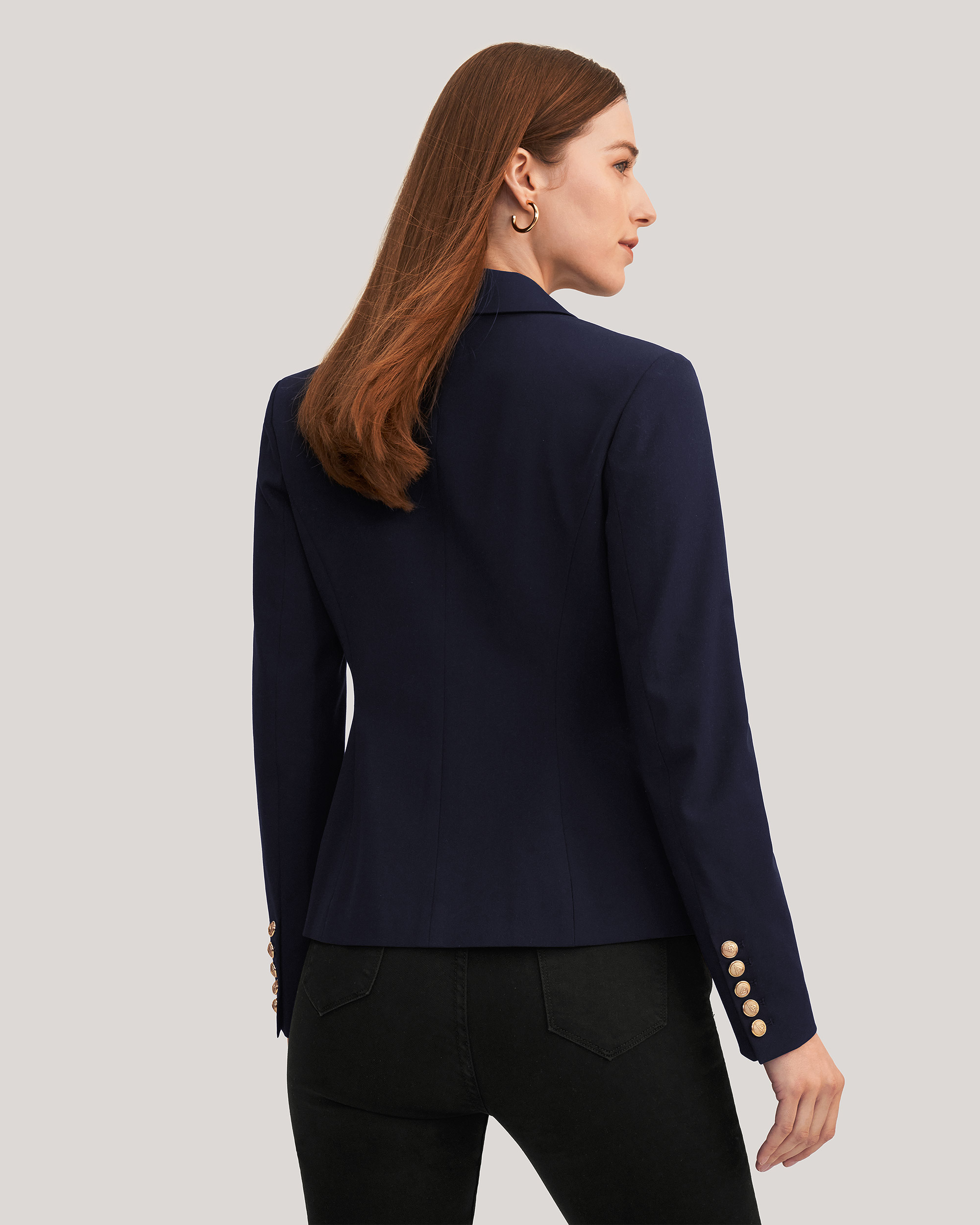 Women's classic 2024 navy blue blazer