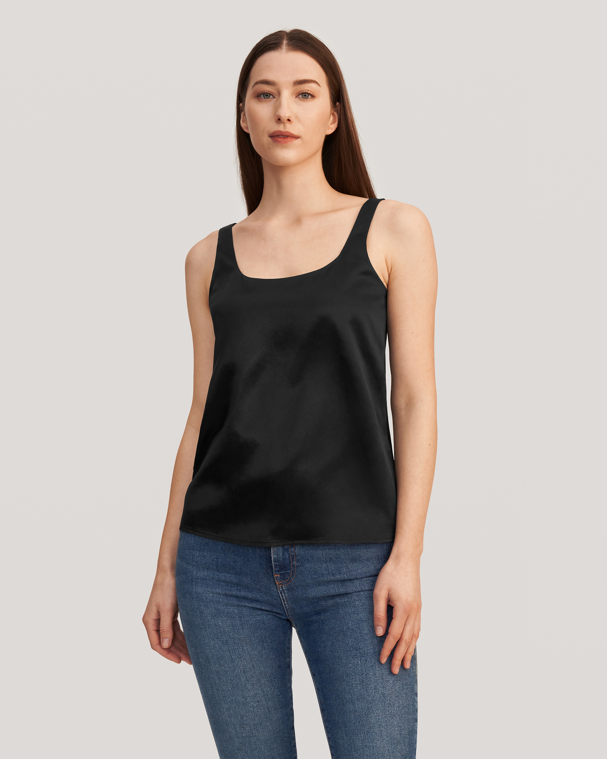 Flattering U Neck Silk Camisole