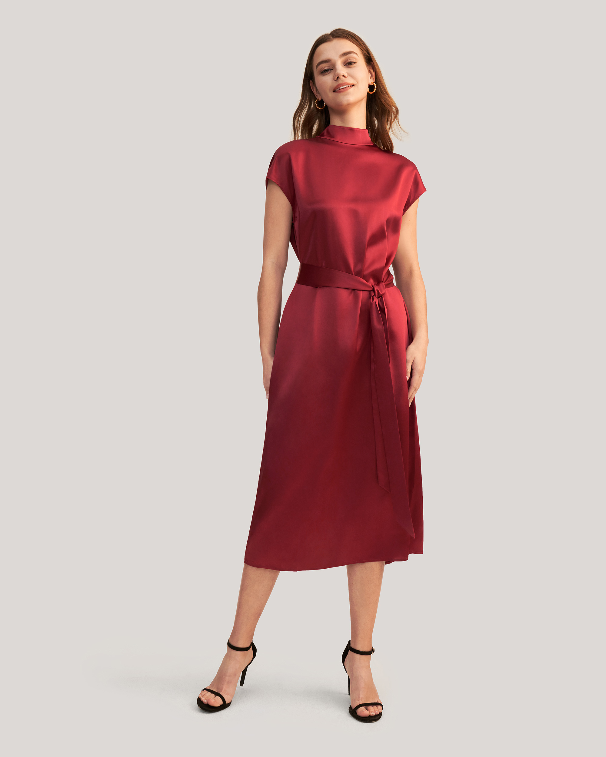 Elegant sleeveless Mulberry Silk Dress