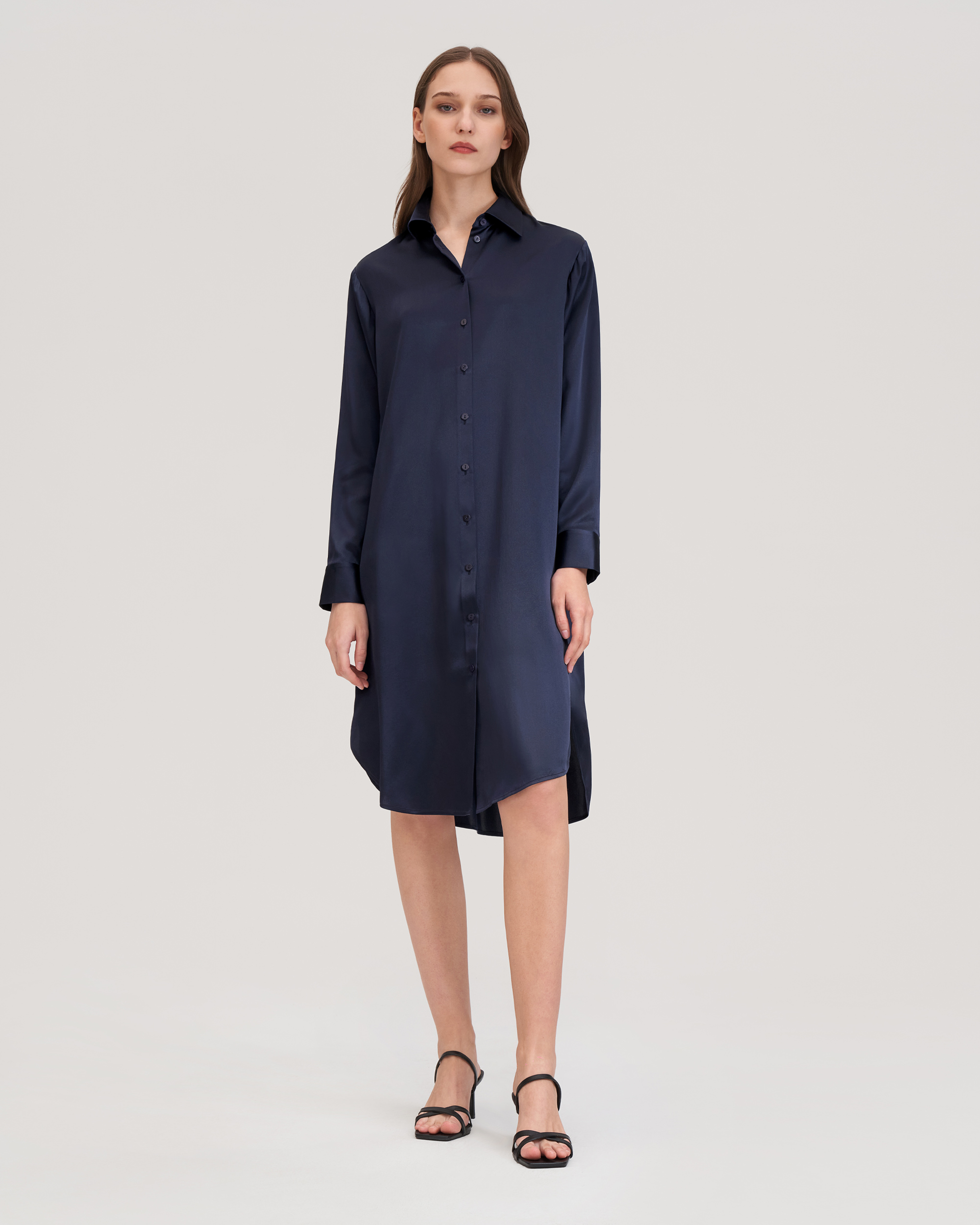 Cos navy shirt clearance dress