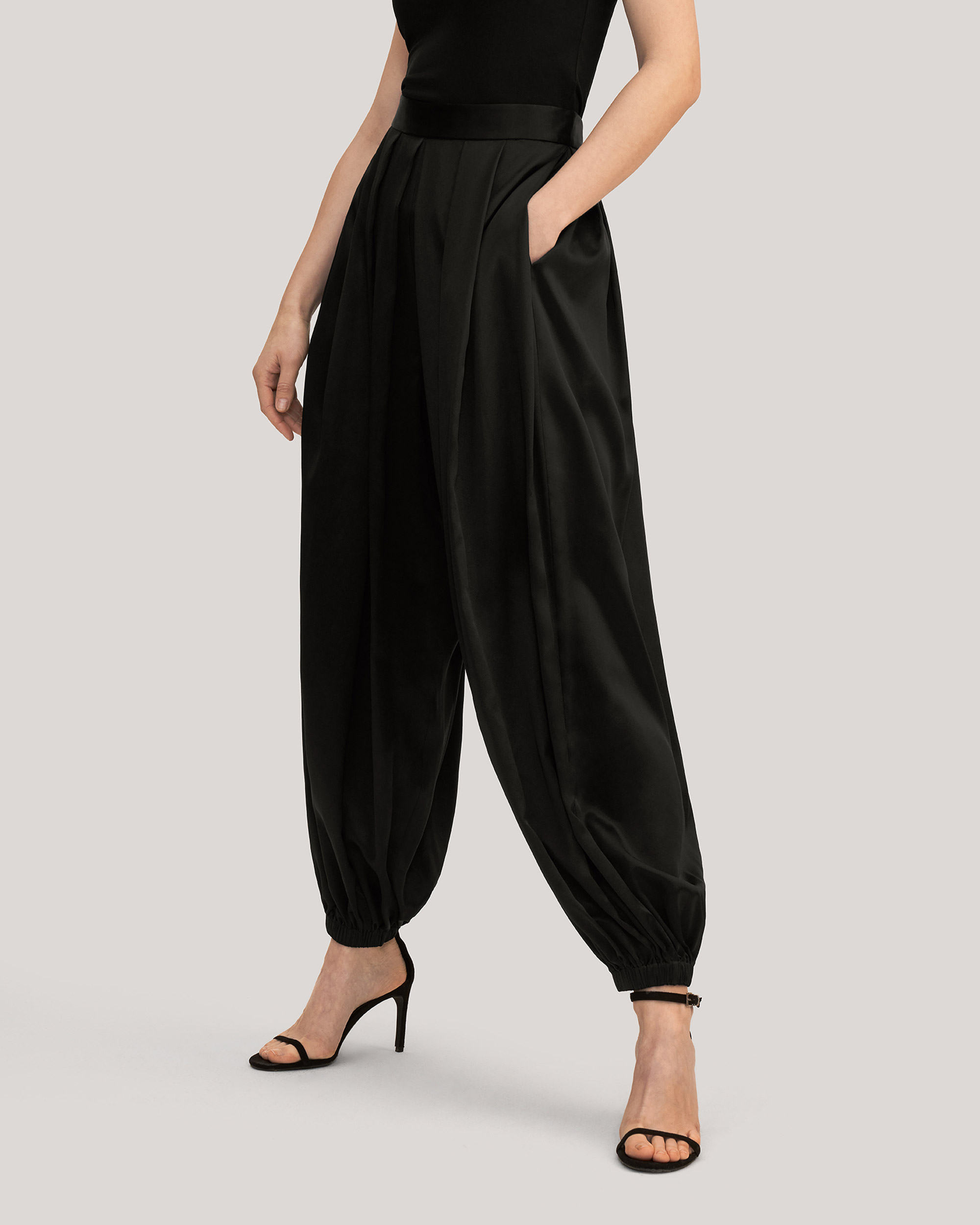 Silk on sale pleated pants