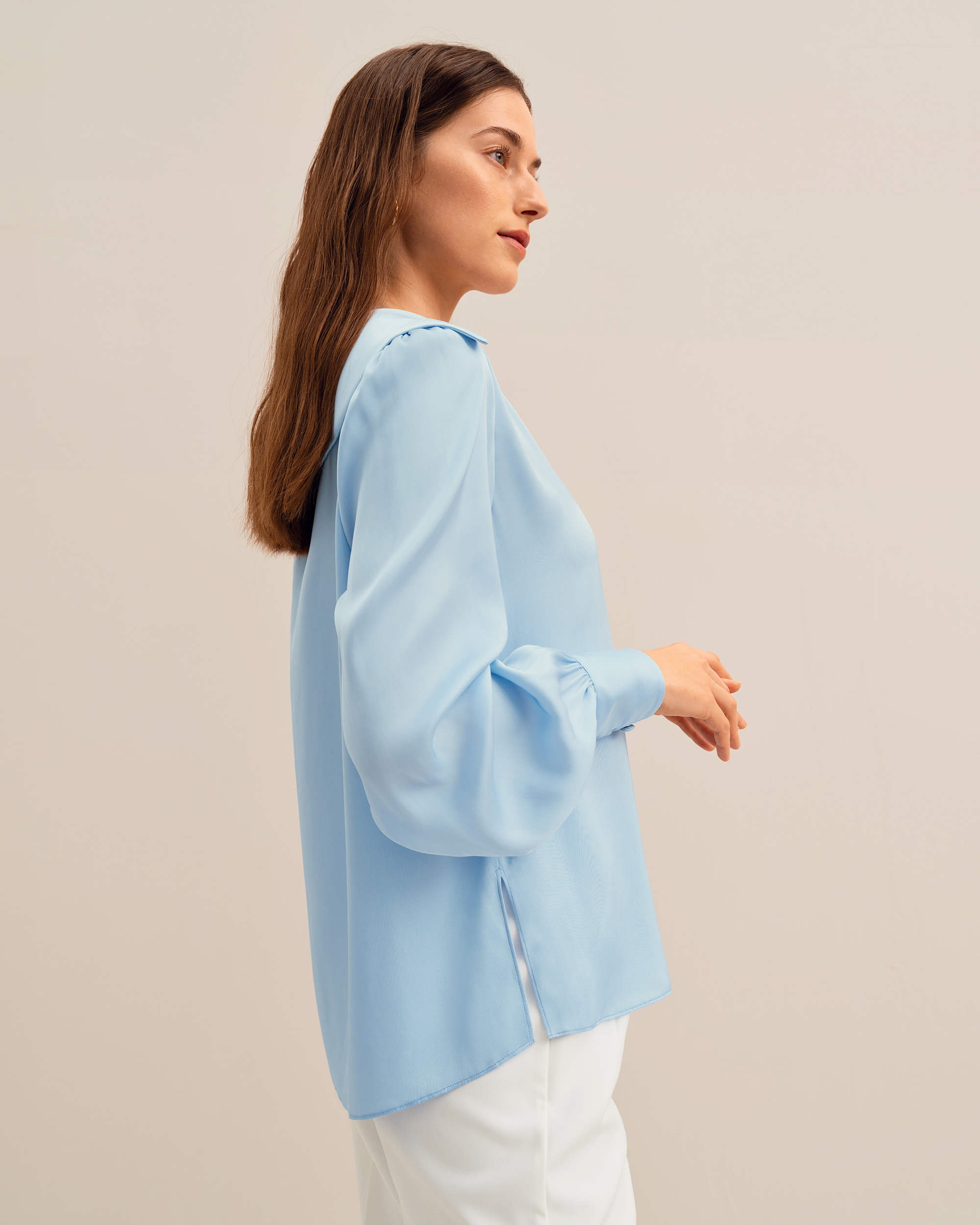 Light sales blue blouse