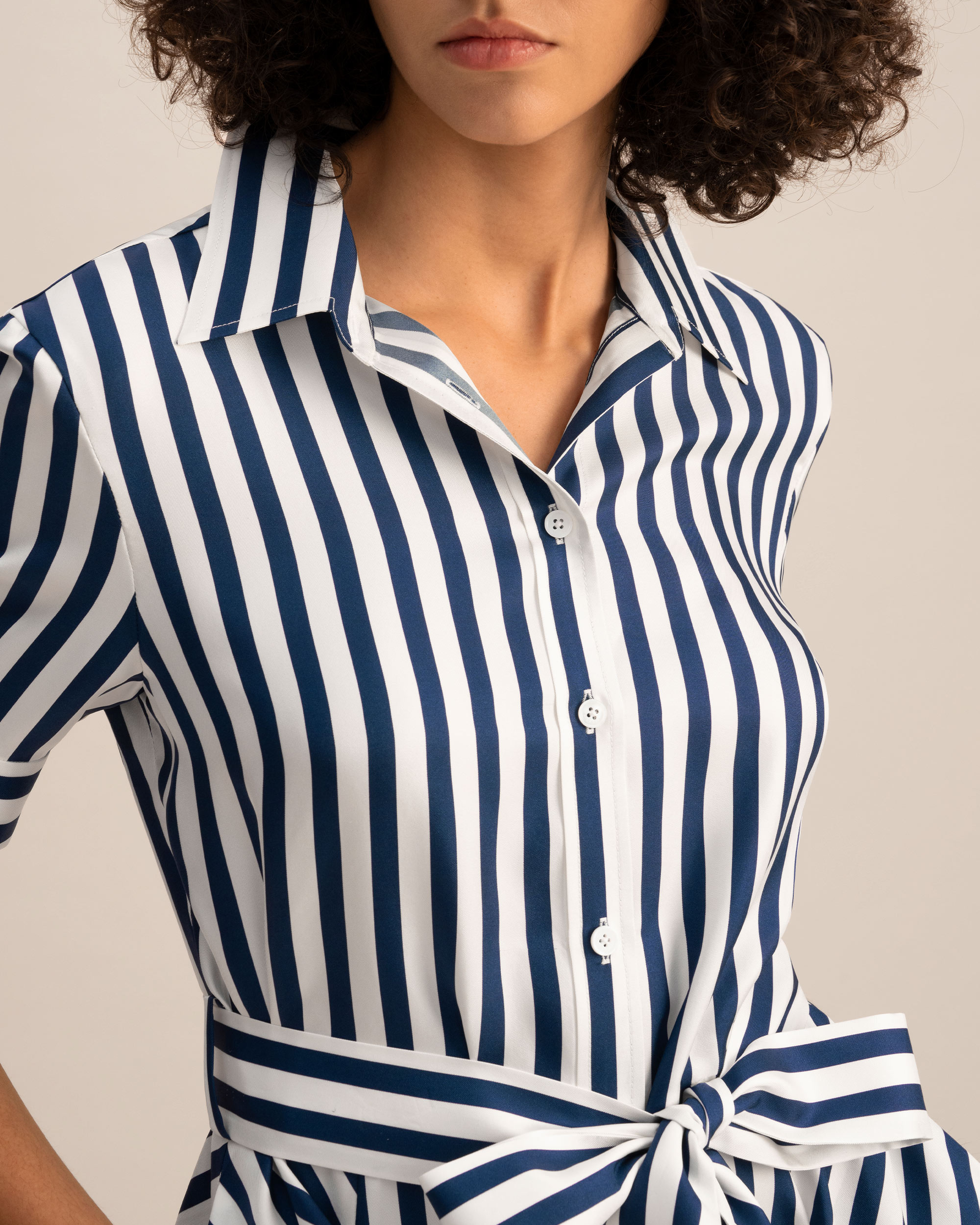 Blue and white striped shirt store dress womens