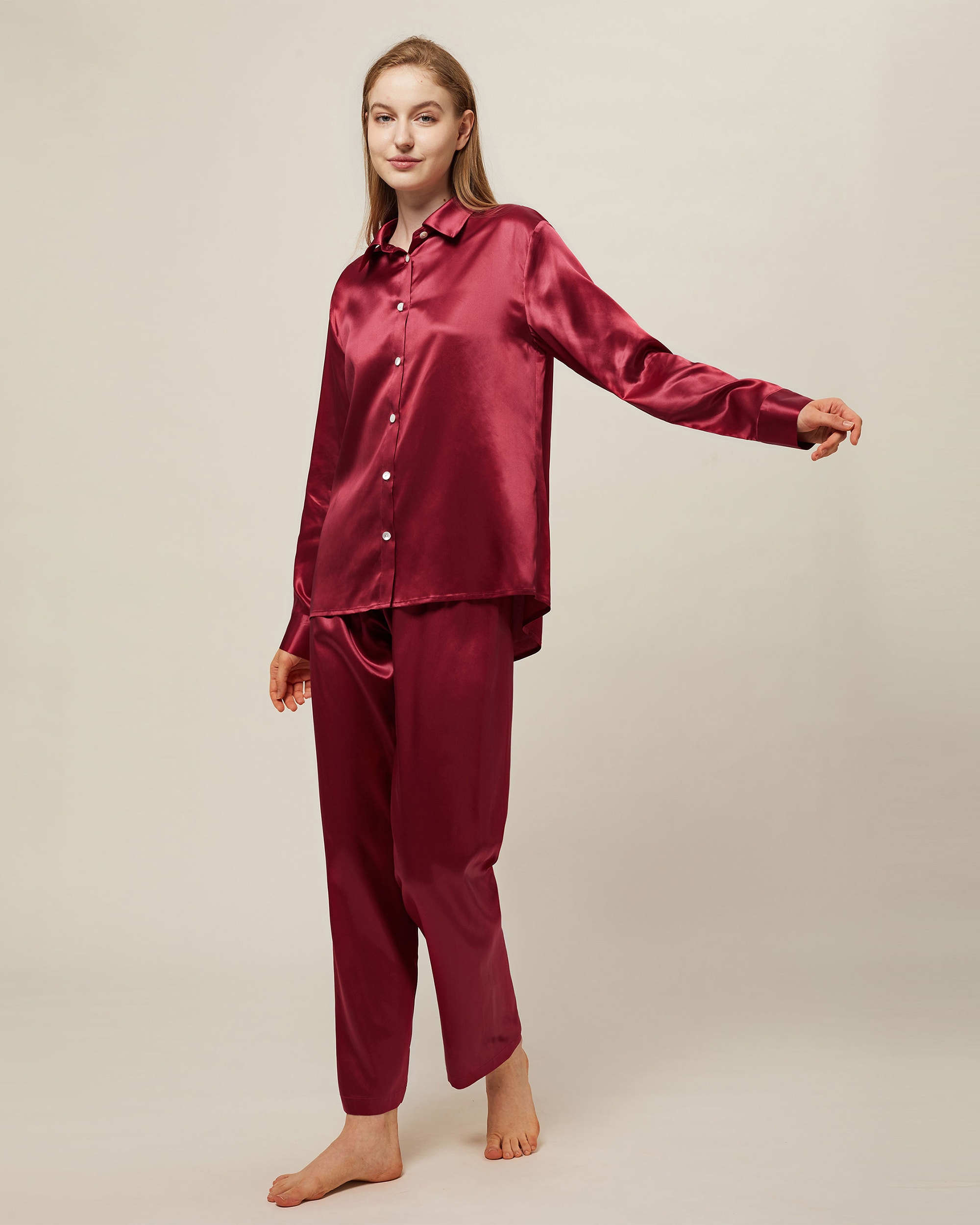 Washable silk pj discount set